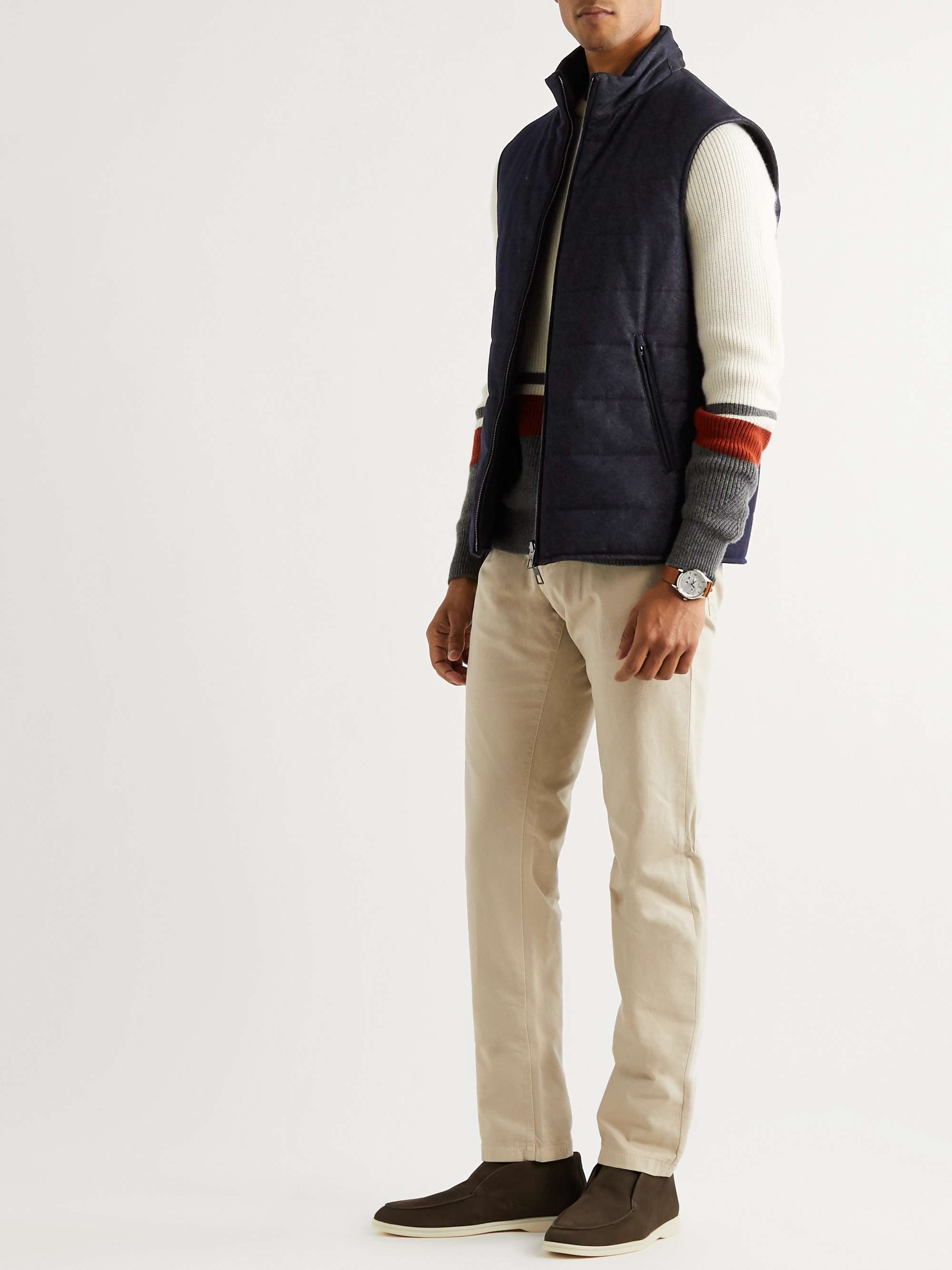 LORO PIANA Reversible Storm System Quilted Virgin Wool-Blend Denim and  Cashmere Gilet for Men | MR PORTER