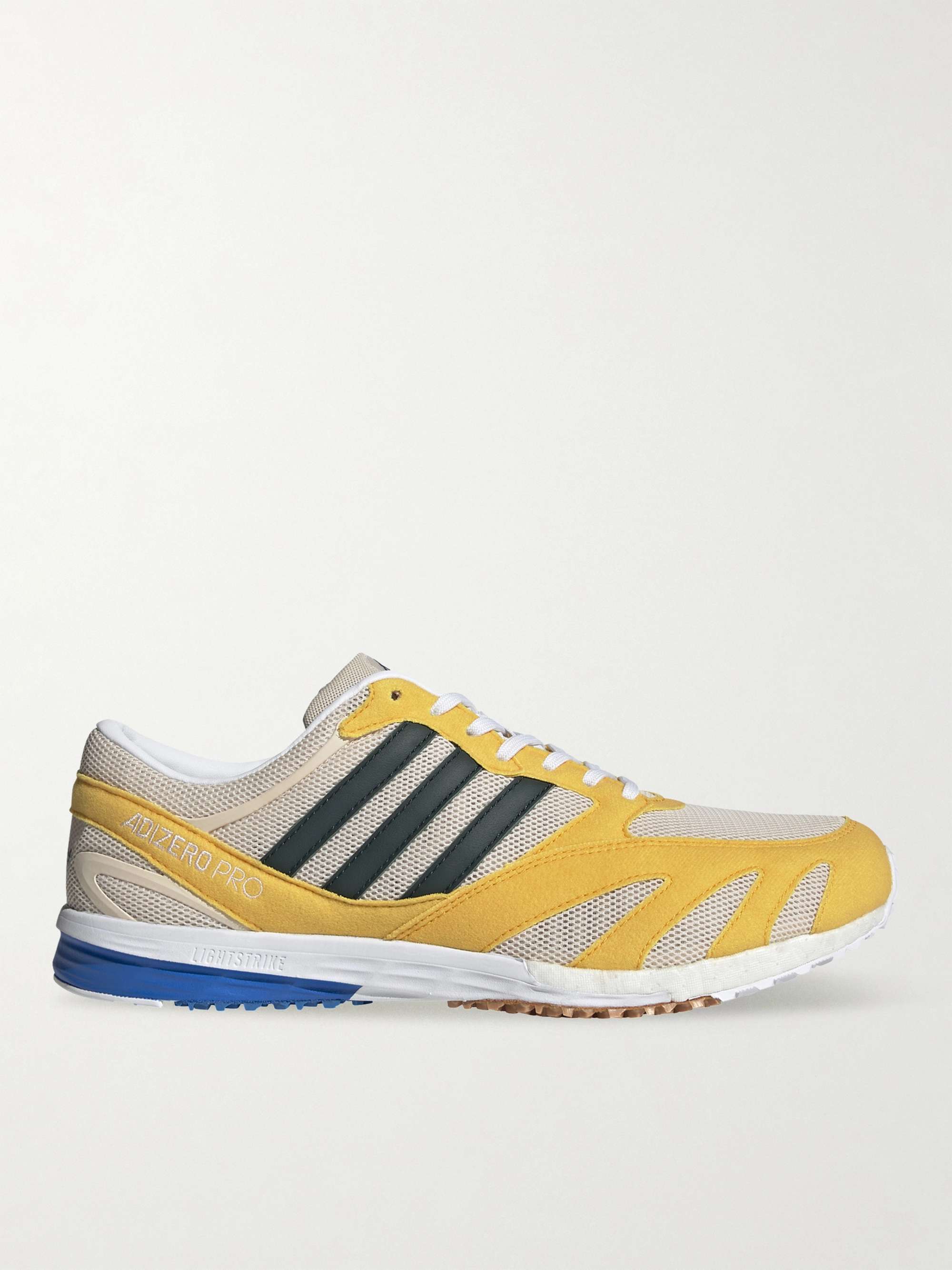 ADIDAS CONSORTIUM + Noah Lab Race Leather-Trimmed Mesh and Faux Suede  Sneakers for Men | MR PORTER