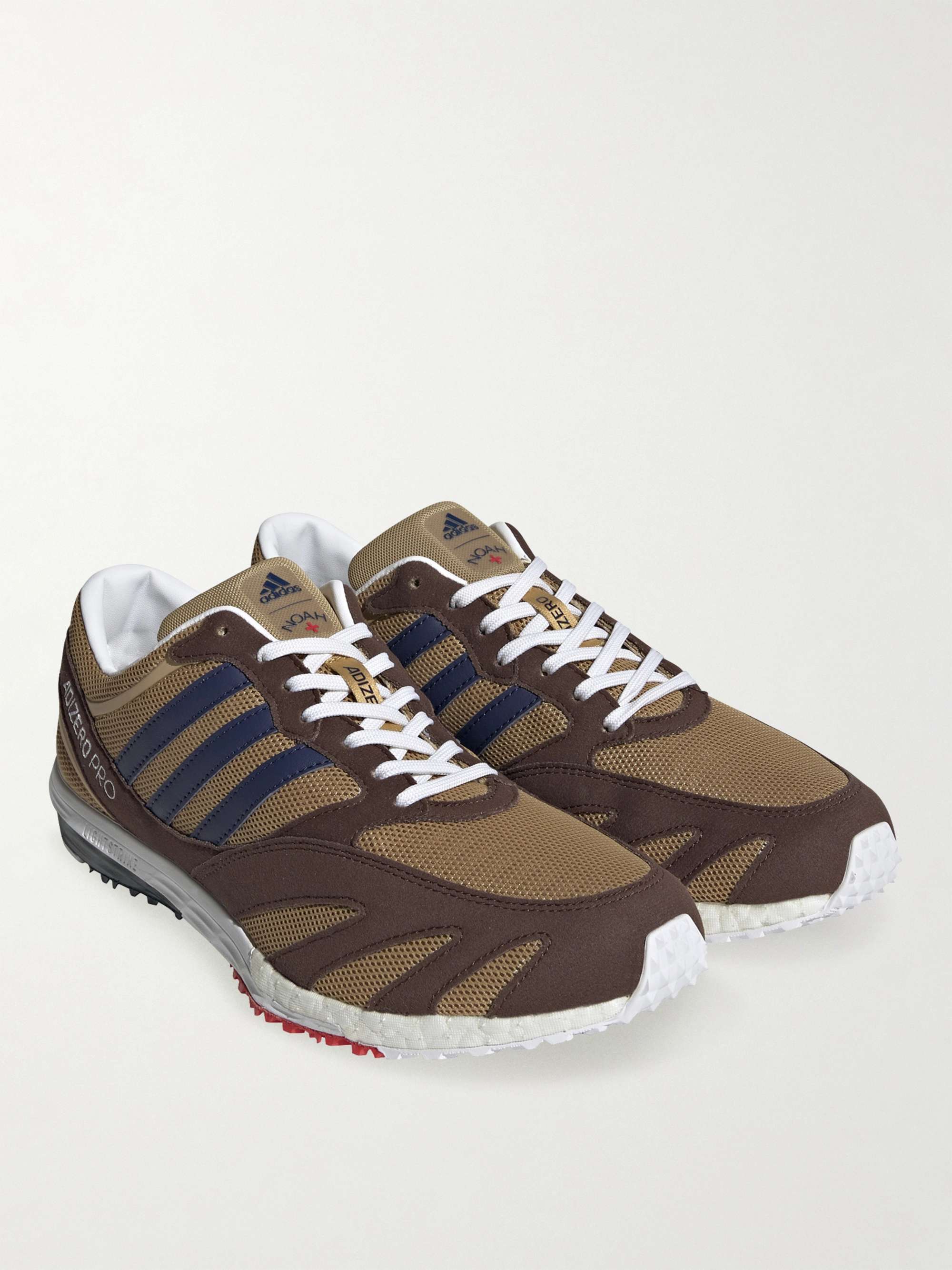 ADIDAS CONSORTIUM + Noah Lab Race Leather-Trimmed Mesh and Faux Suede  Sneakers for Men | MR PORTER
