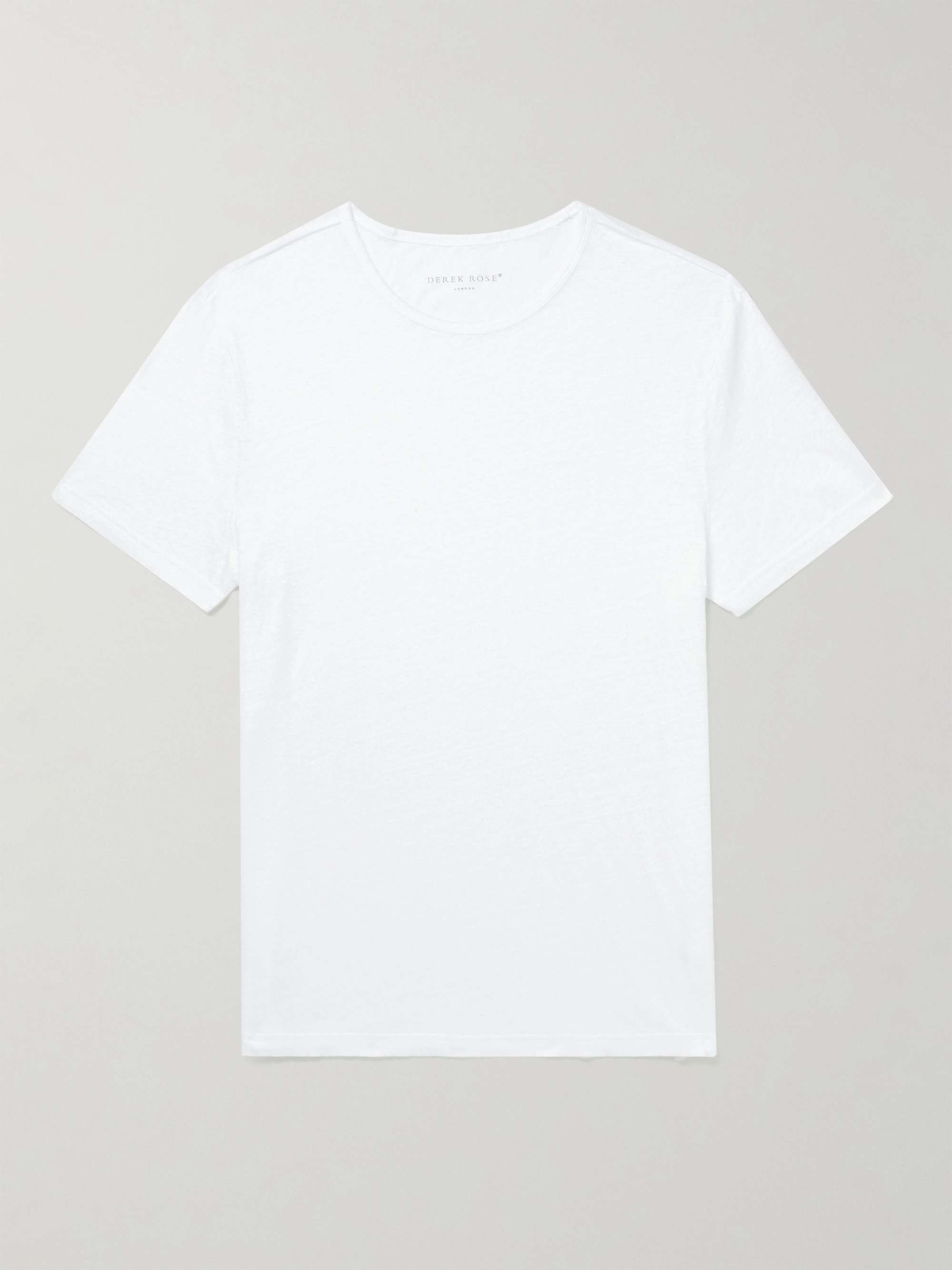 DEREK ROSE Jordan Linen T-Shirt for Men | MR PORTER