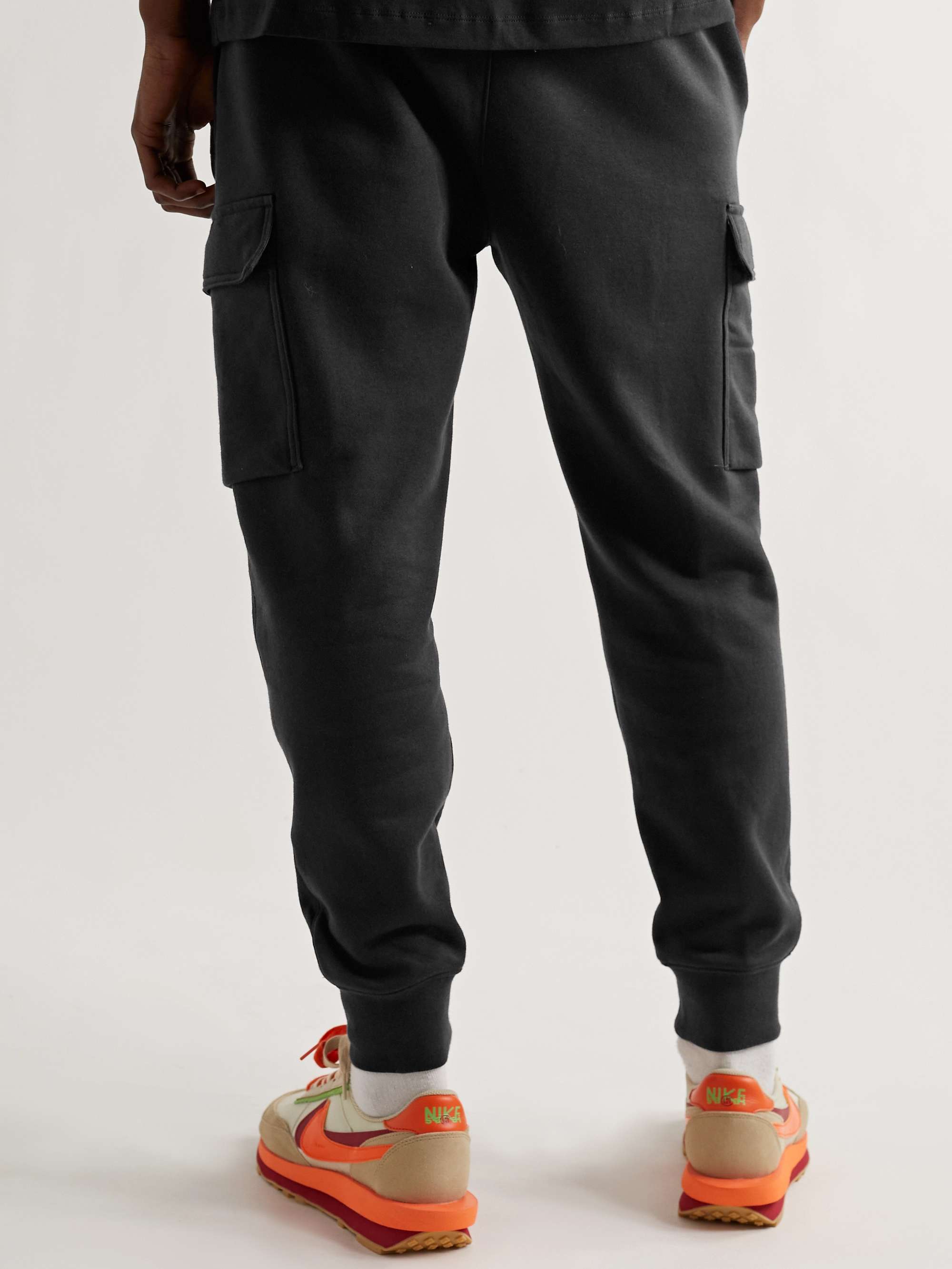NIKE Sportswear Club Slim-Fit Tapered Cotton-Blend Jersey Cargo Sweatpants  for Men | MR PORTER