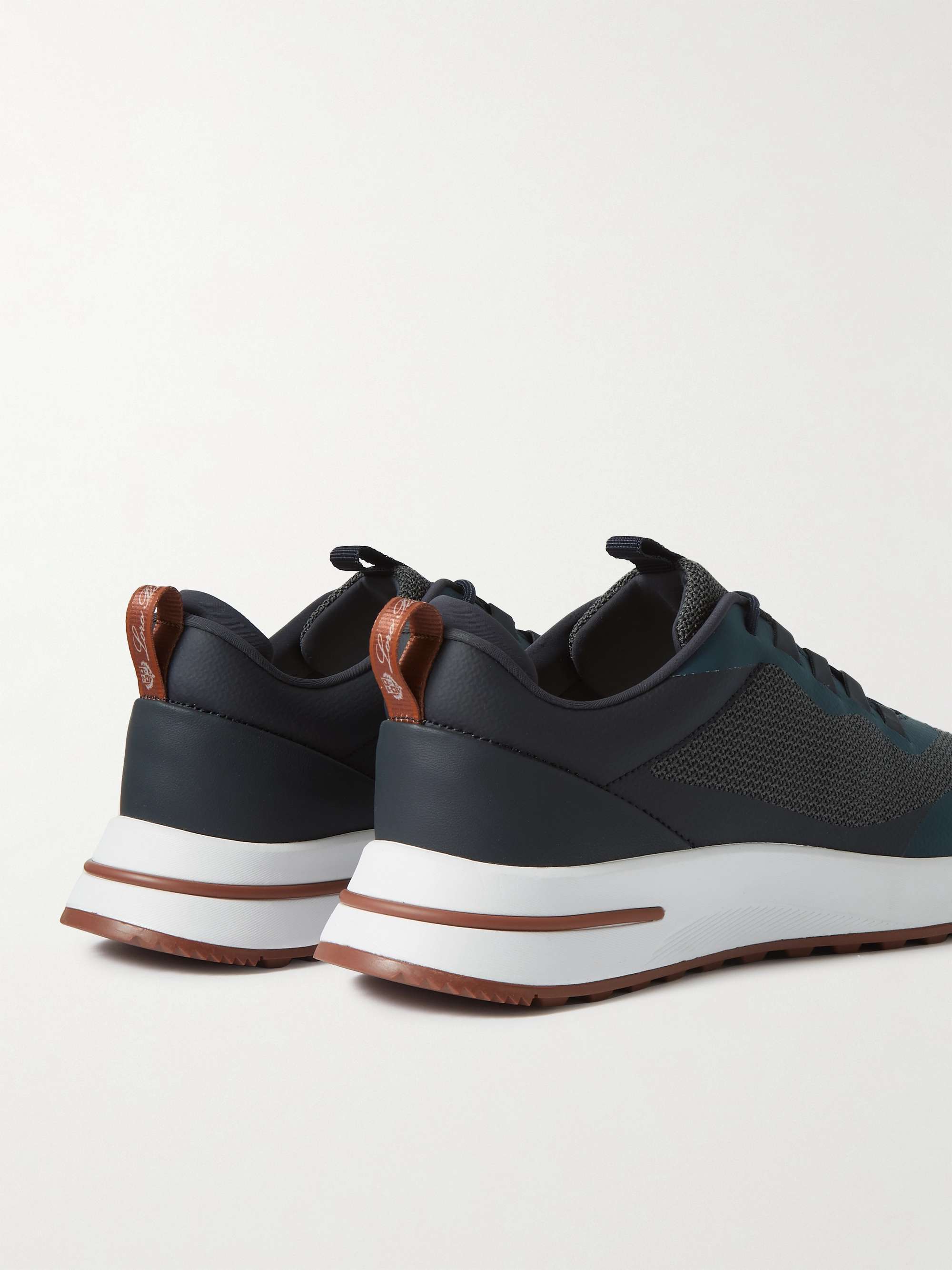 LORO PIANA Weekend Walk Leather-Trimmed Mesh Sneakers | MR PORTER