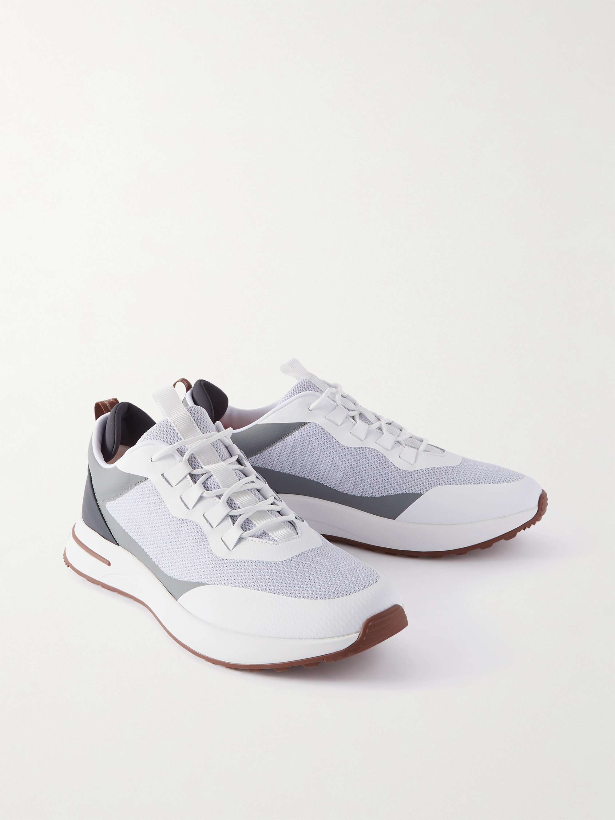 LORO PIANA Weekend Walk Leather-Trimmed Mesh Sneakers for Men | MR PORTER