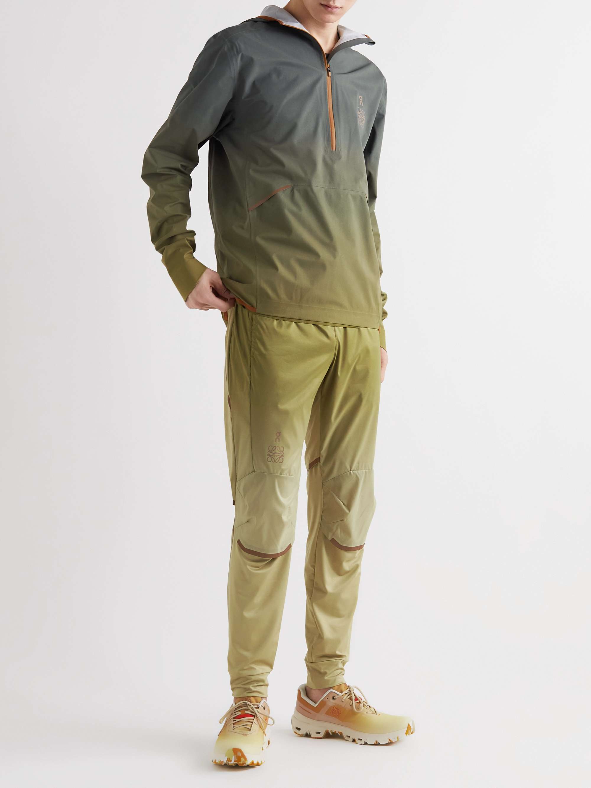 Green + On Logo-Print Dégradé Recycled Shell Hooded Half-Zip Jacket | LOEWE  | MR PORTER