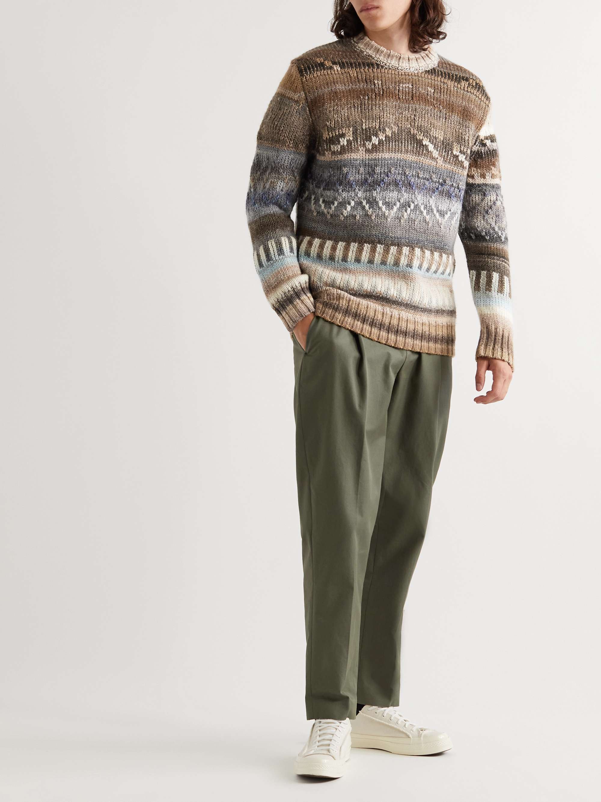 NN07 Chuck Striped Cable-Knit Wool-Blend Sweater | MR PORTER