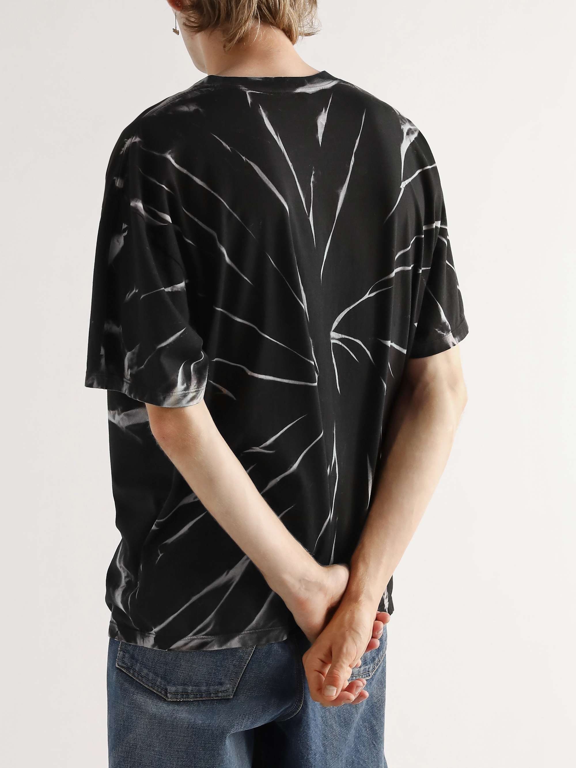 CELINE HOMME Tie-Dyed Logo-Print Cotton-Jersey T-Shirt for Men | MR PORTER