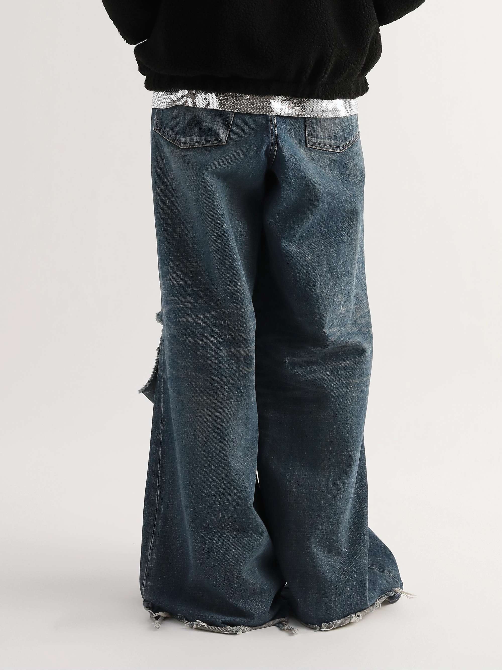 CELINE HOMME Wide-Leg Distressed Jeans for Men | MR PORTER