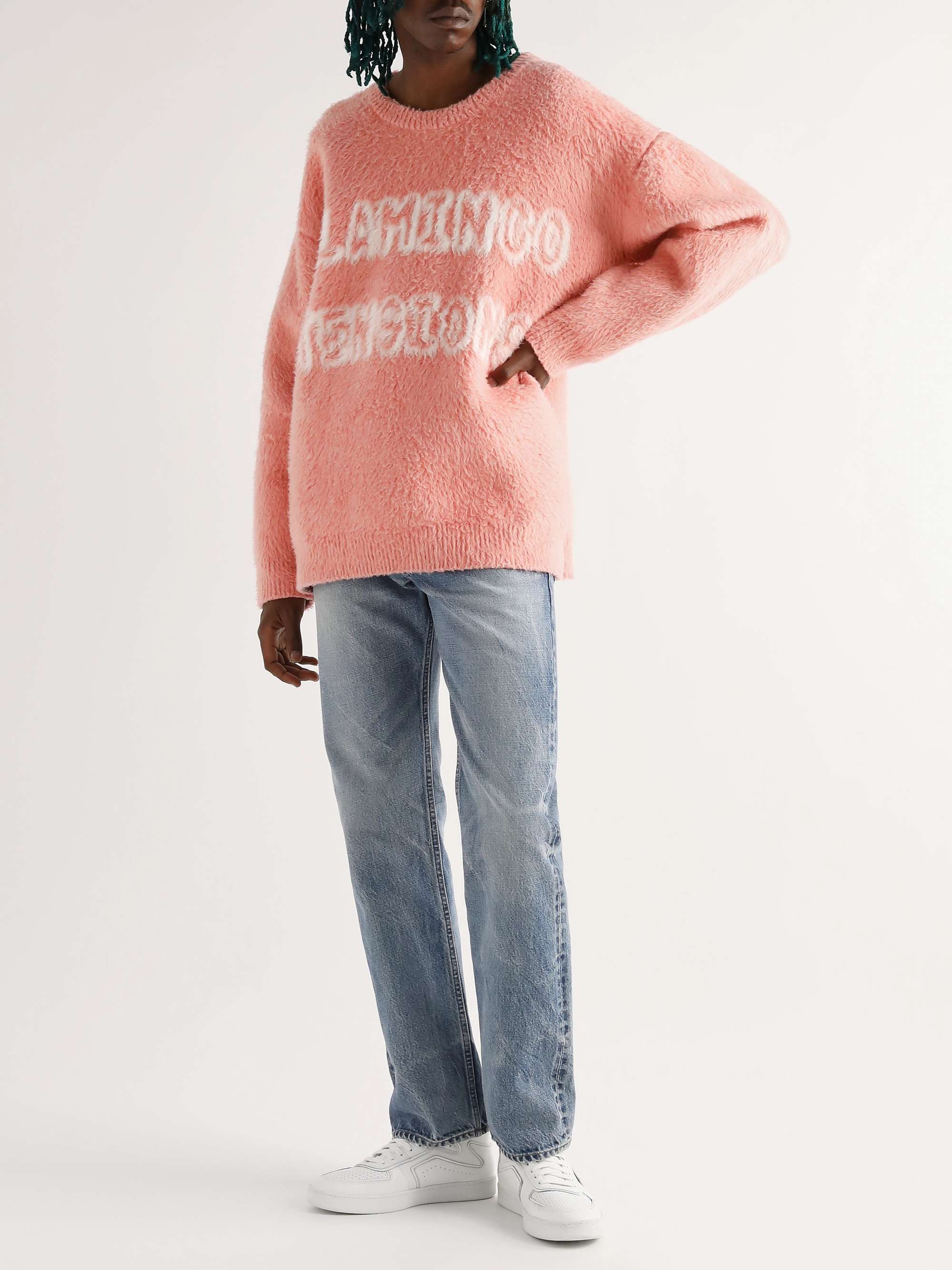 CELINE HOMME Brushed Cotton-Blend Jacquard Sweater | MR PORTER