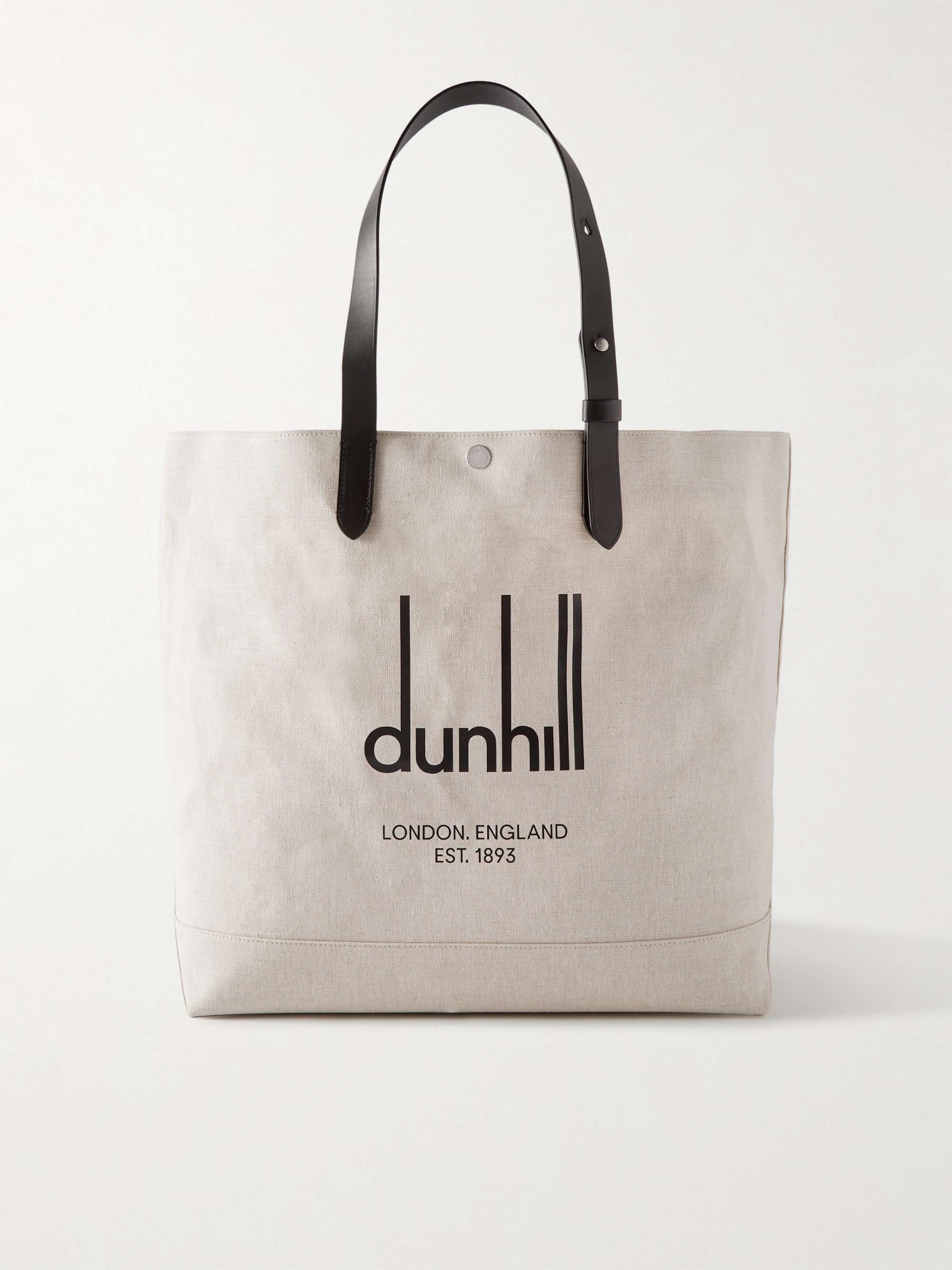 DUNHILL Legacy Logo-Print Leather-Trimmed Canvas Tote Bag for Men | MR ...