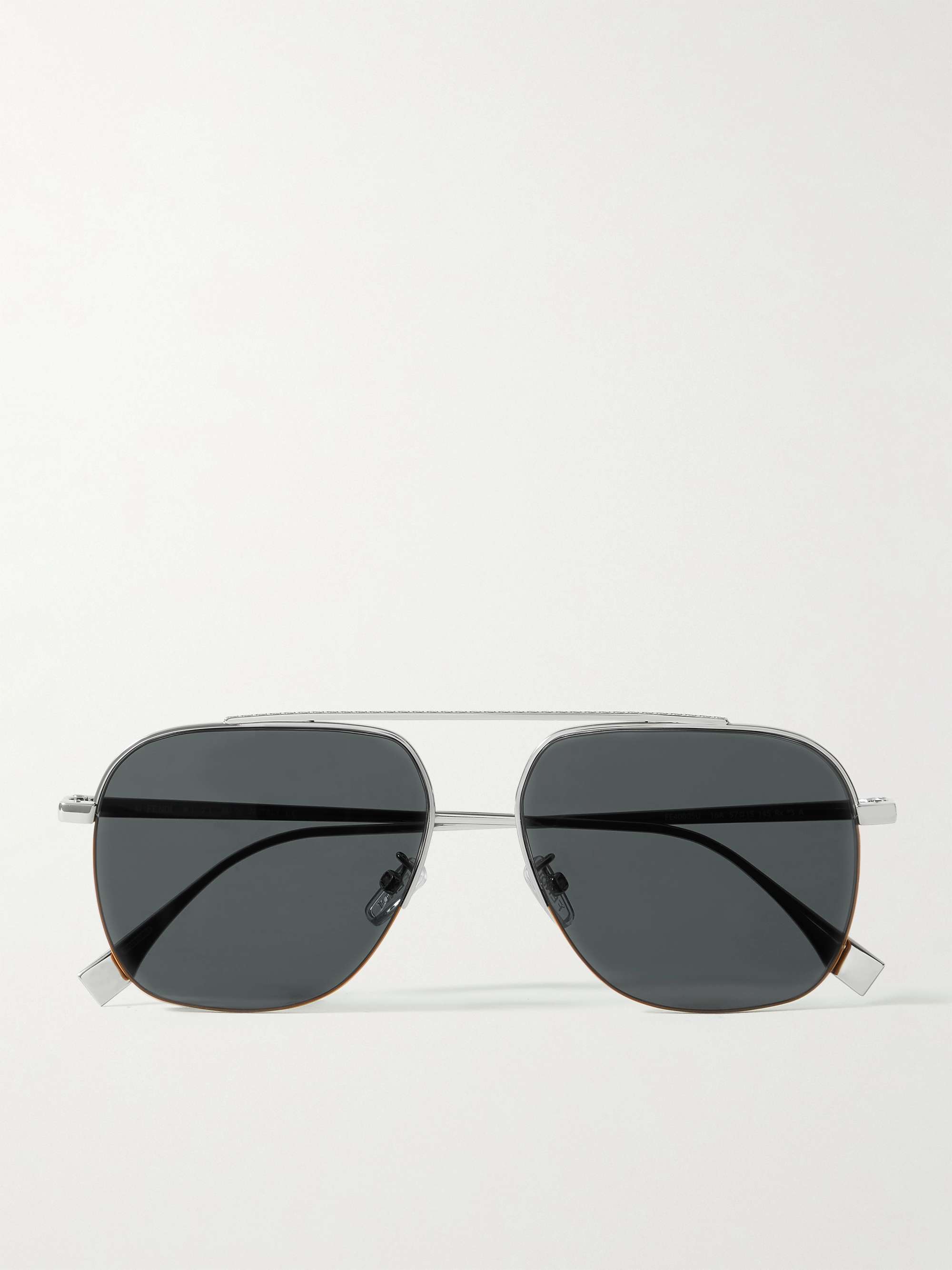 FENDI Aviator-Style Silver-Tone Sunglasses | MR PORTER