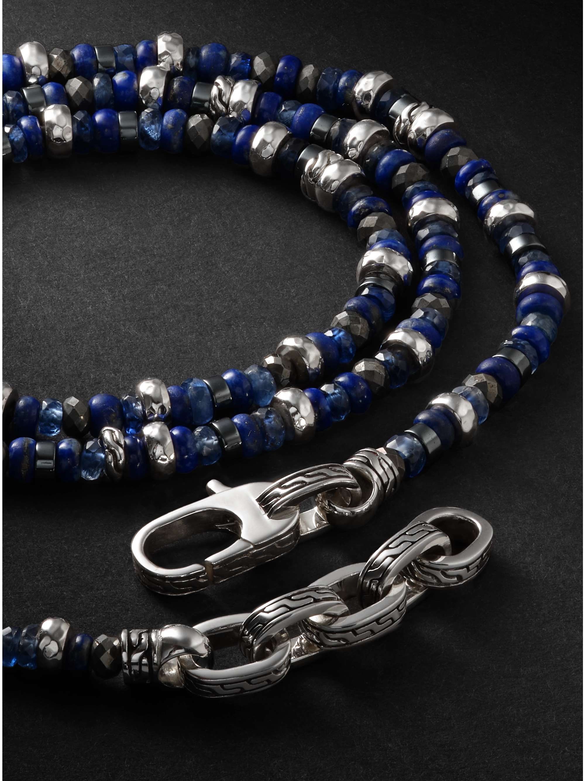 JOHN HARDY Silver and Multi-Stone Beaded Wrap Bracelet