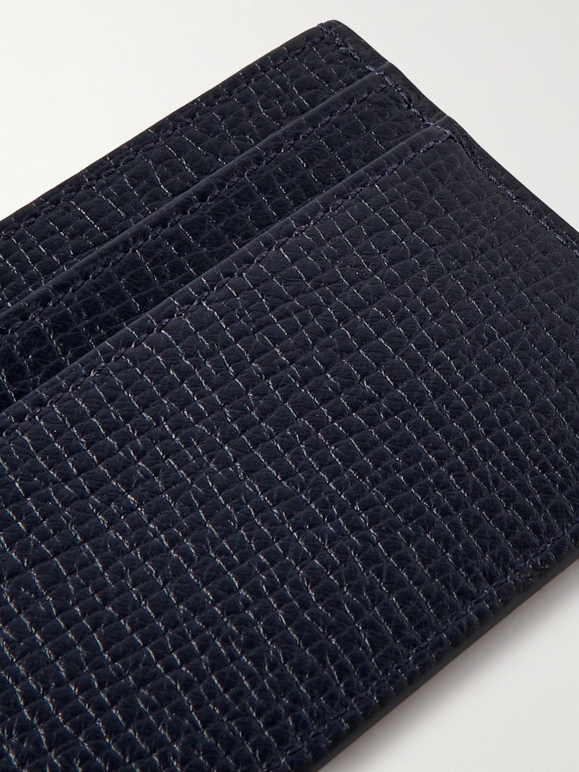 Shop Smythson Full-grain Leather Cardholder In Blue