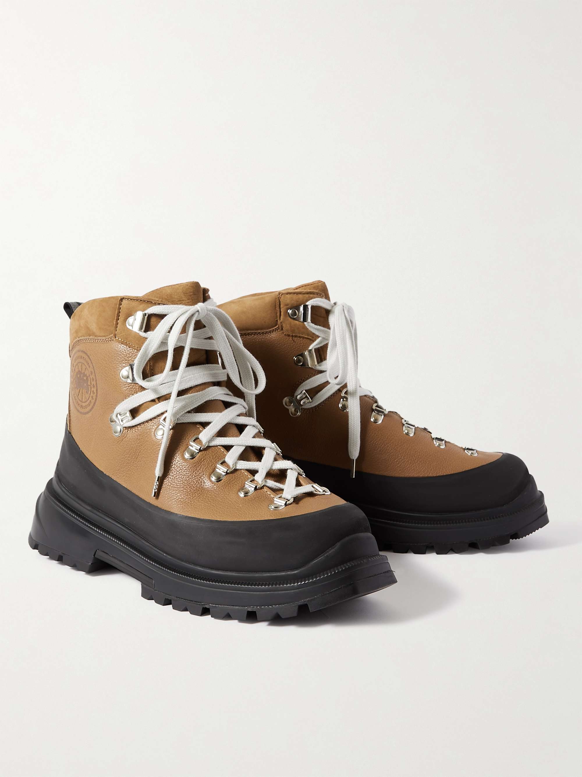 CANADA GOOSE Journey Rubber and Nubuck-Trimmed Full-Grain Leather Hiking  Boots | MR PORTER