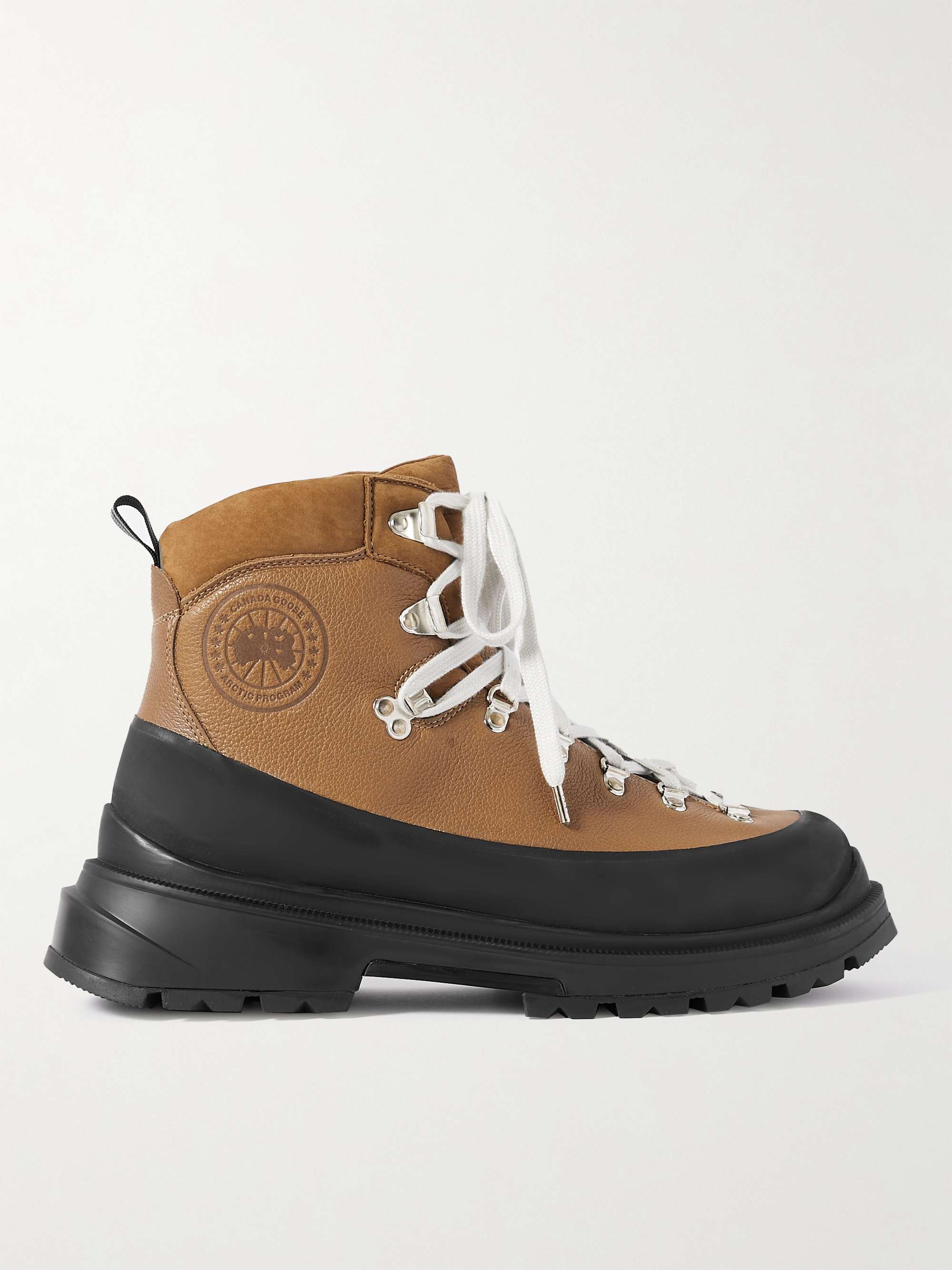 CANADA GOOSE Journey Rubber and Nubuck-Trimmed Full-Grain Leather Hiking  Boots | MR PORTER