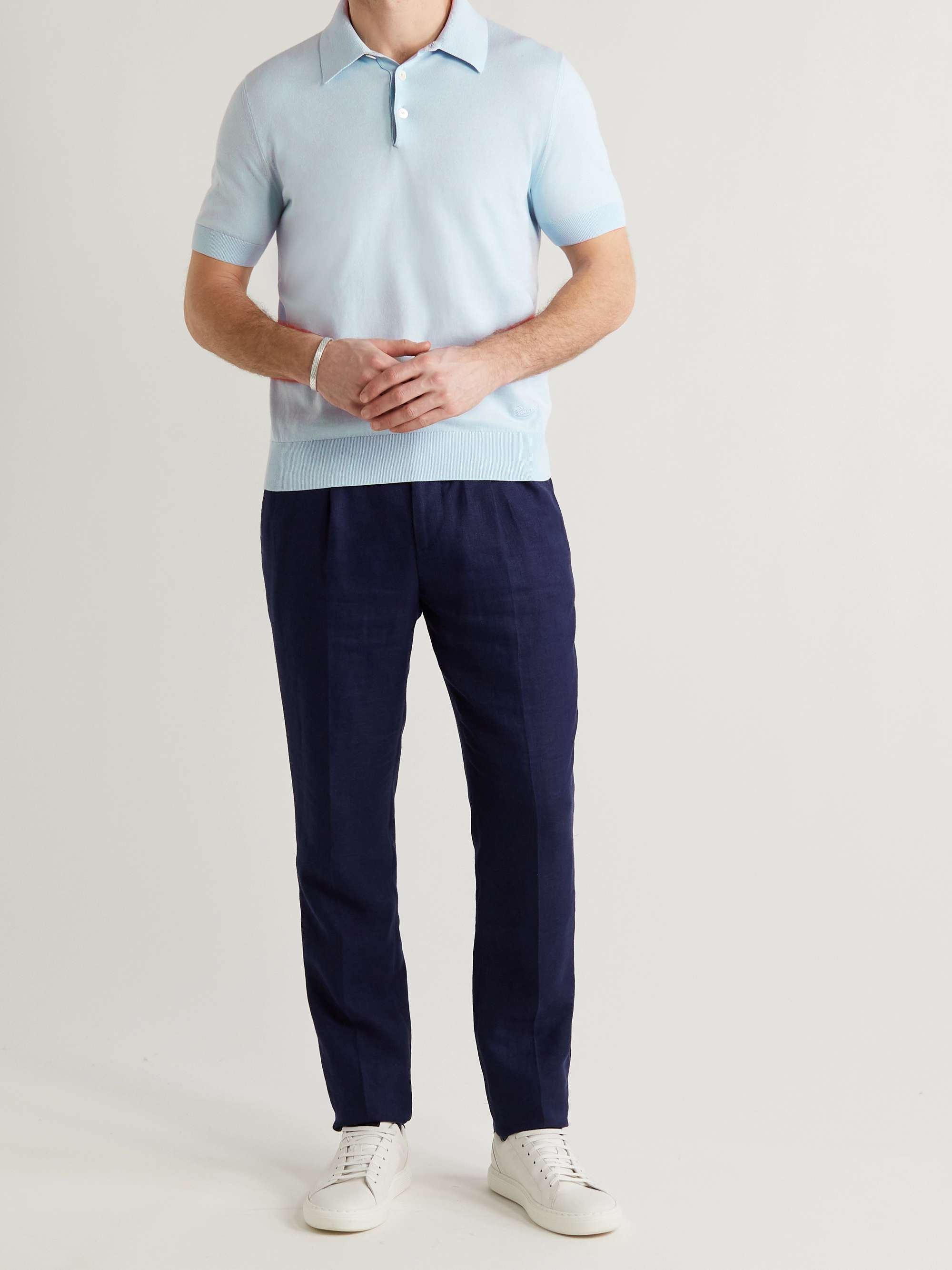 Storm blue SPEZIAL Slim-Fit Knitted Polo Shirt | ADIDAS CONSORTIUM | MR  PORTER