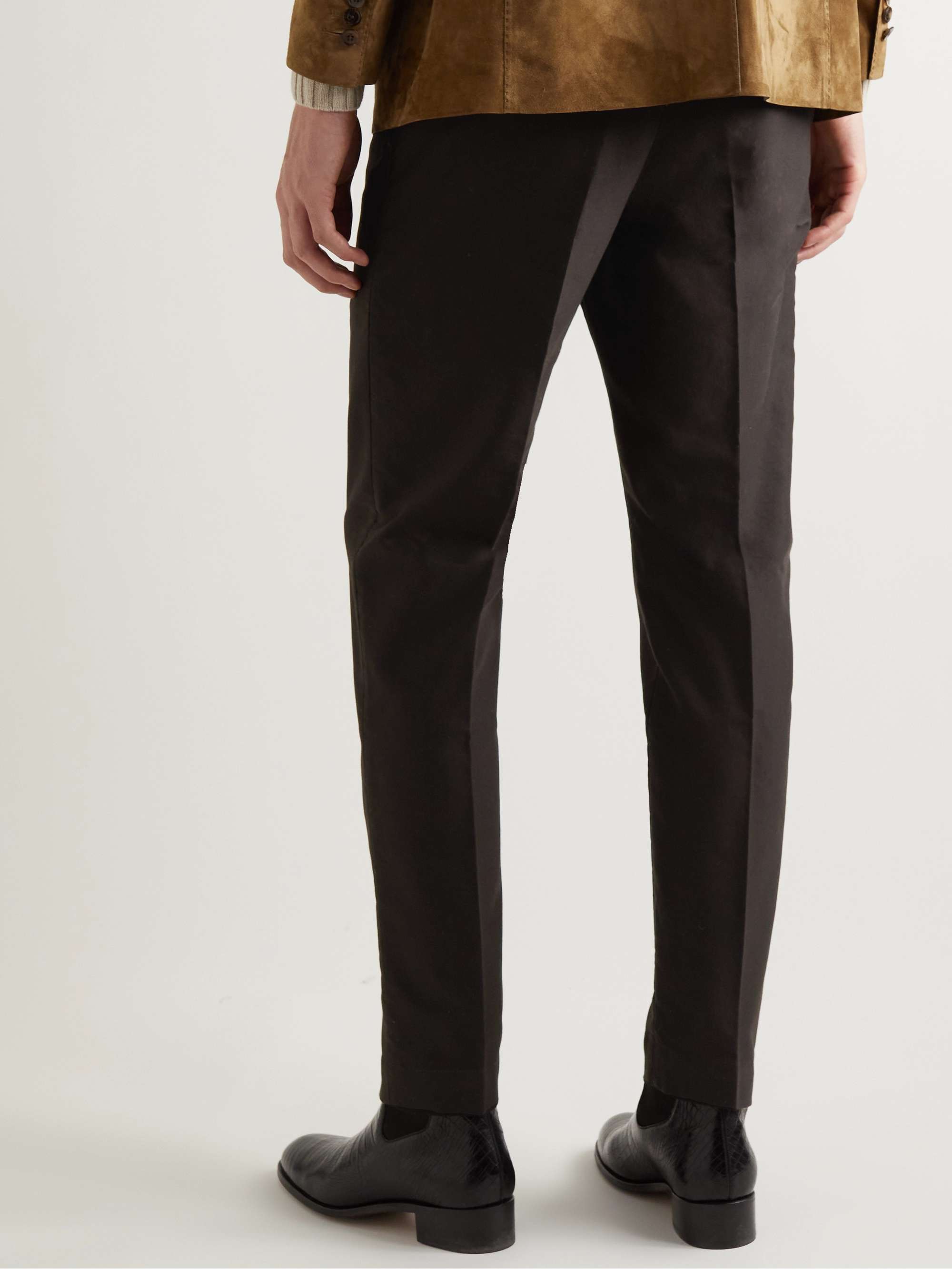 TOM FORD Slim-Fit Tapered Pleated Cotton Chinos for Men | MR PORTER