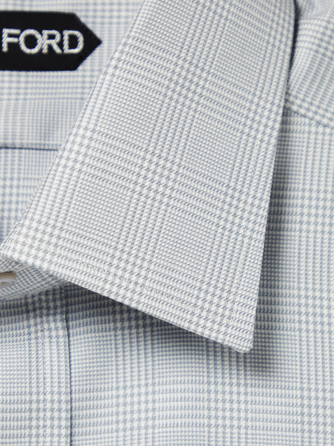Tom Ford Grey Slim Fit Prince Of Wales Checked Cotton Shirt, $370, MR  PORTER