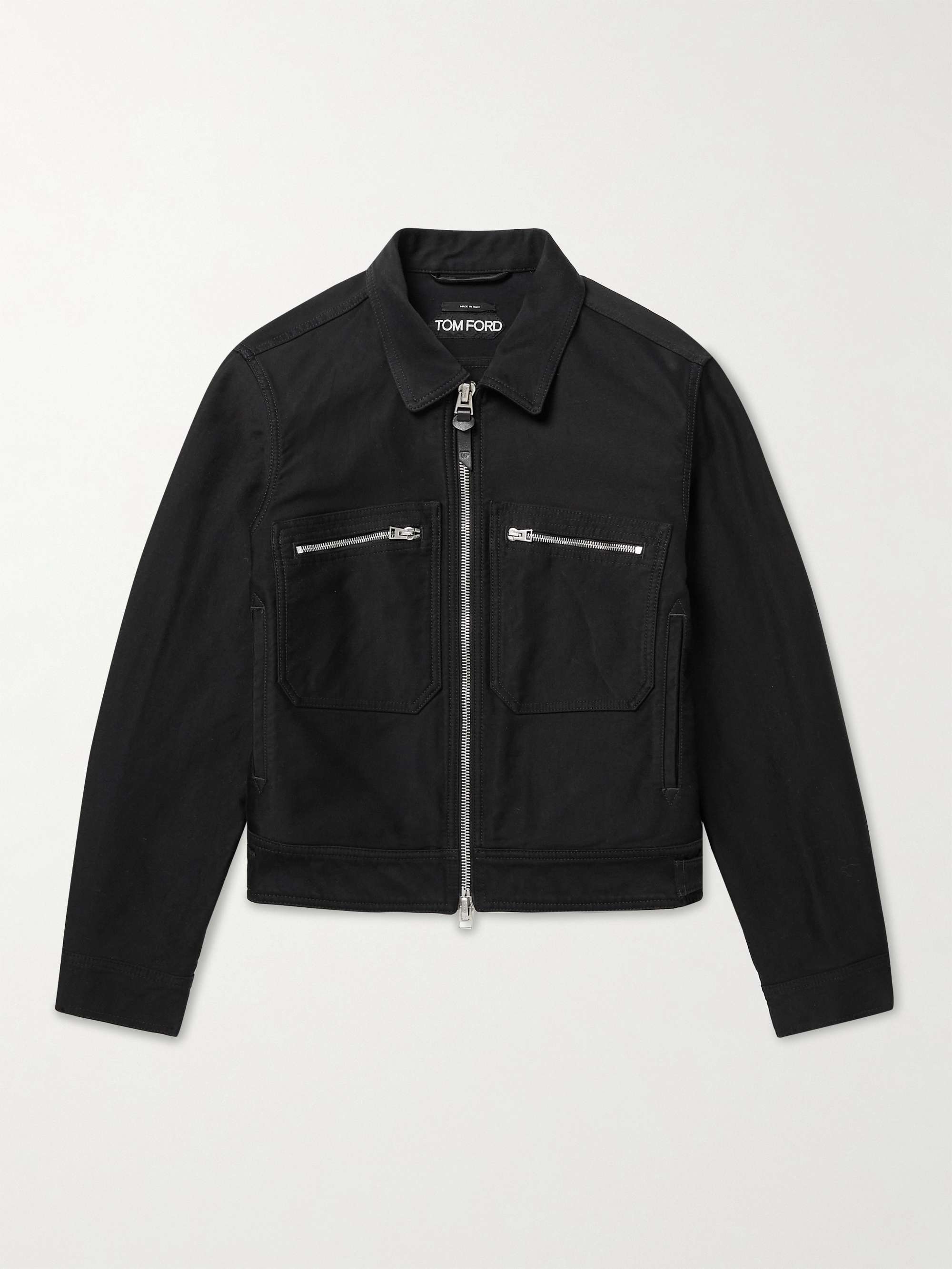 TOM FORD Leather-Trimmed Cotton-Twill Jacket for Men | MR PORTER
