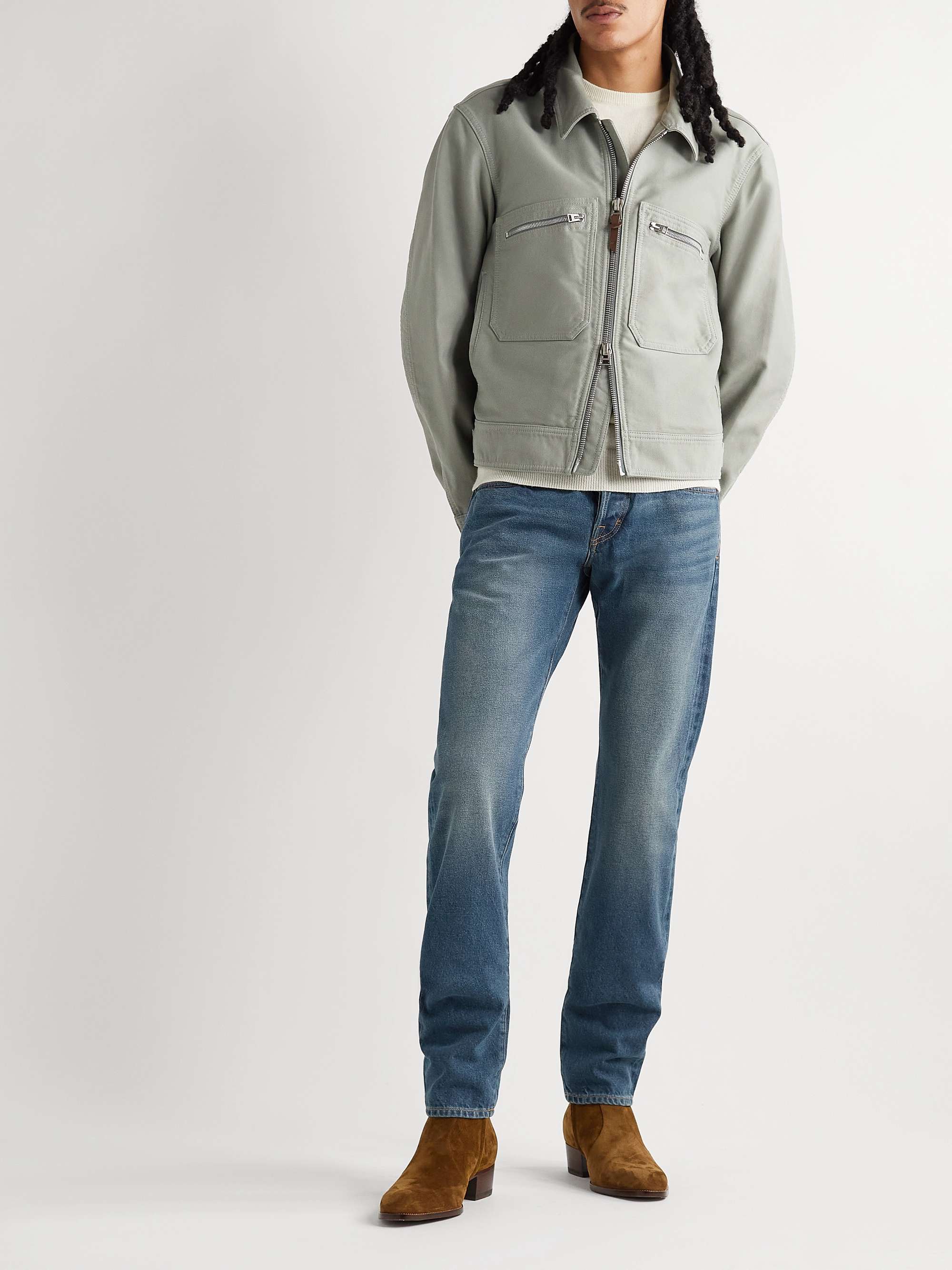 TOM FORD Slim-Fit Garment-Washed Selvedge Jeans | MR PORTER