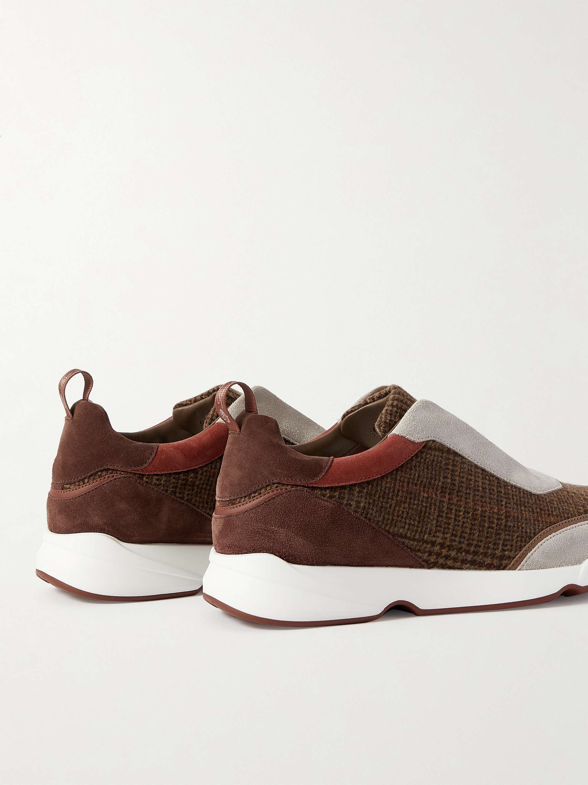LORO PIANA Modular Walk Fancy Leather-Trimmed Suede and Tweed Sneakers for  Men | MR PORTER