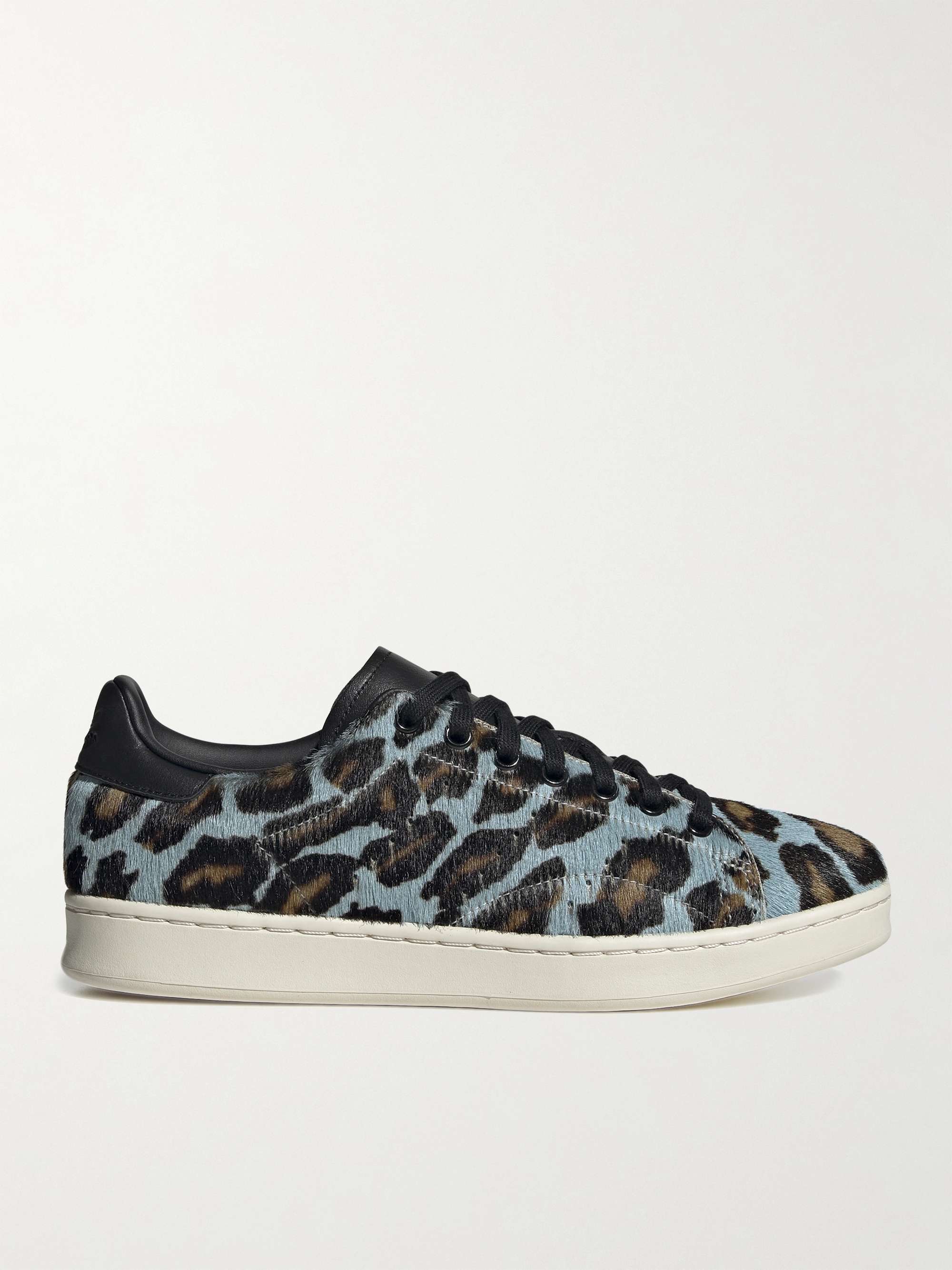 Blue Stan Smith H Leather-Trimmed Leopard-Print Calf Hair Sneakers | ADIDAS  ORIGINALS | MR PORTER