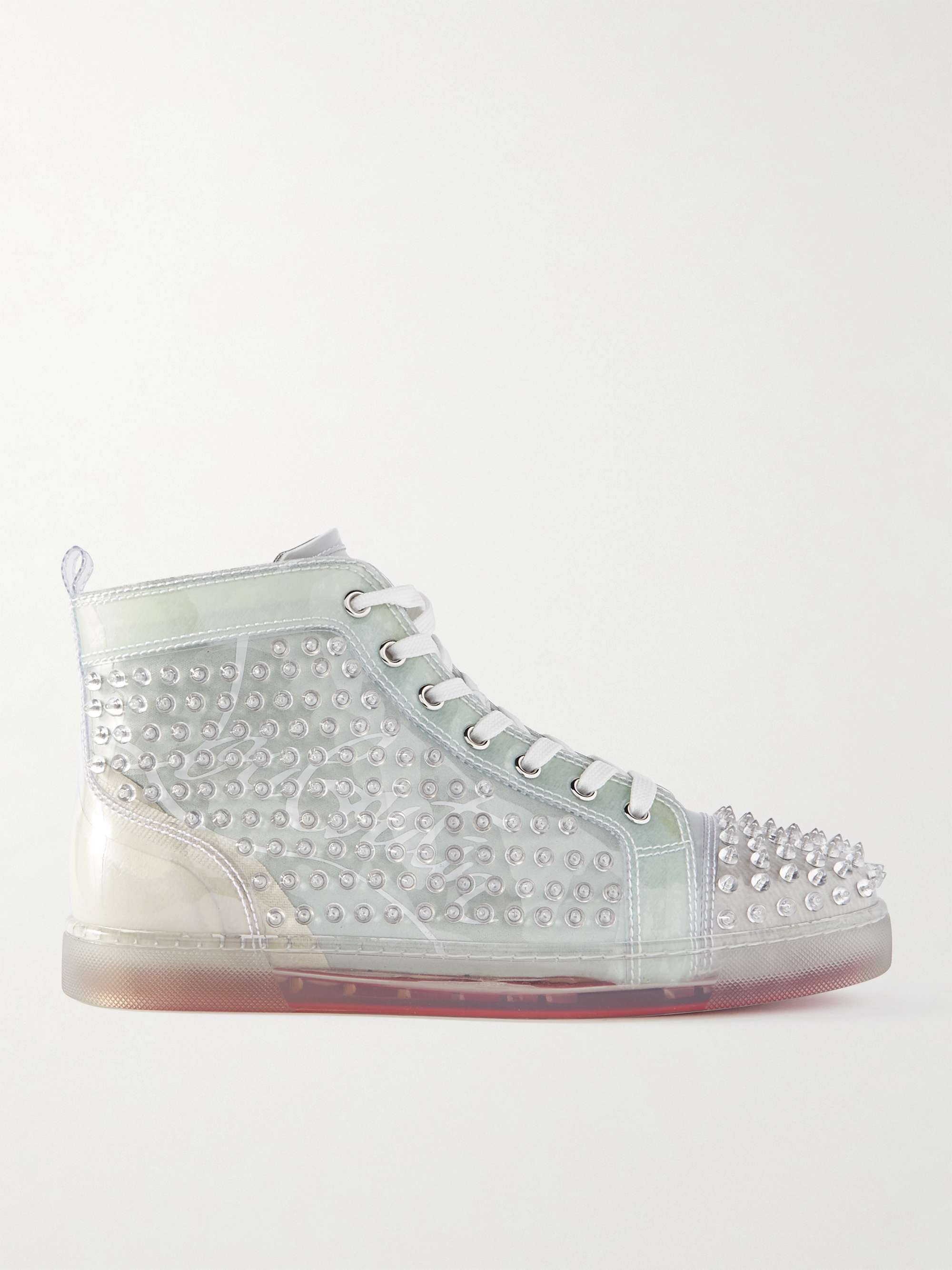 CHRISTIAN LOUBOUTIN Louix Ray Spiked PVC High-Top Sneakers | MR PORTER