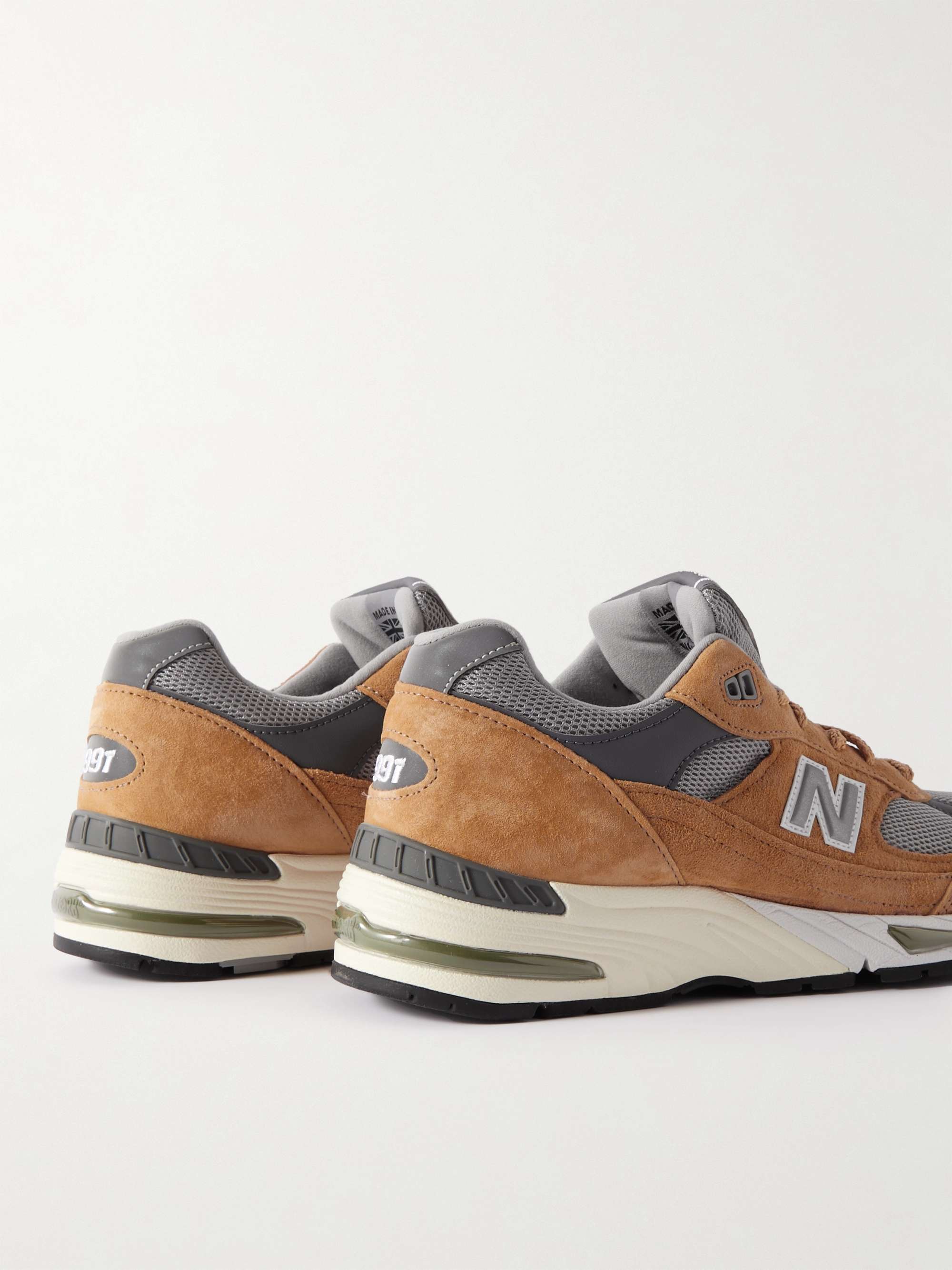 NEW BALANCE MiUK 991 Suede, Mesh and Leather Sneakers for Men | MR PORTER