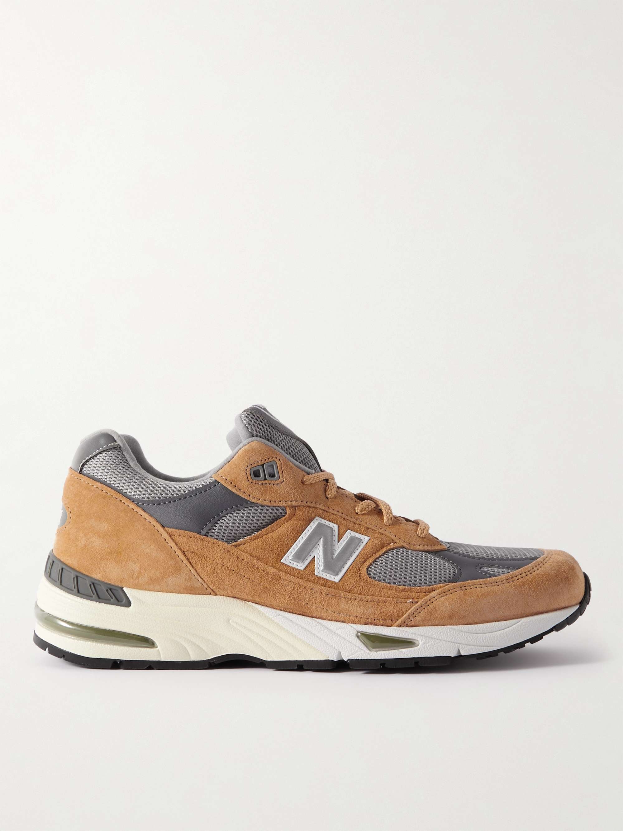 NEW BALANCE MiUK 991 Suede, Mesh and Leather Sneakers for Men | MR PORTER