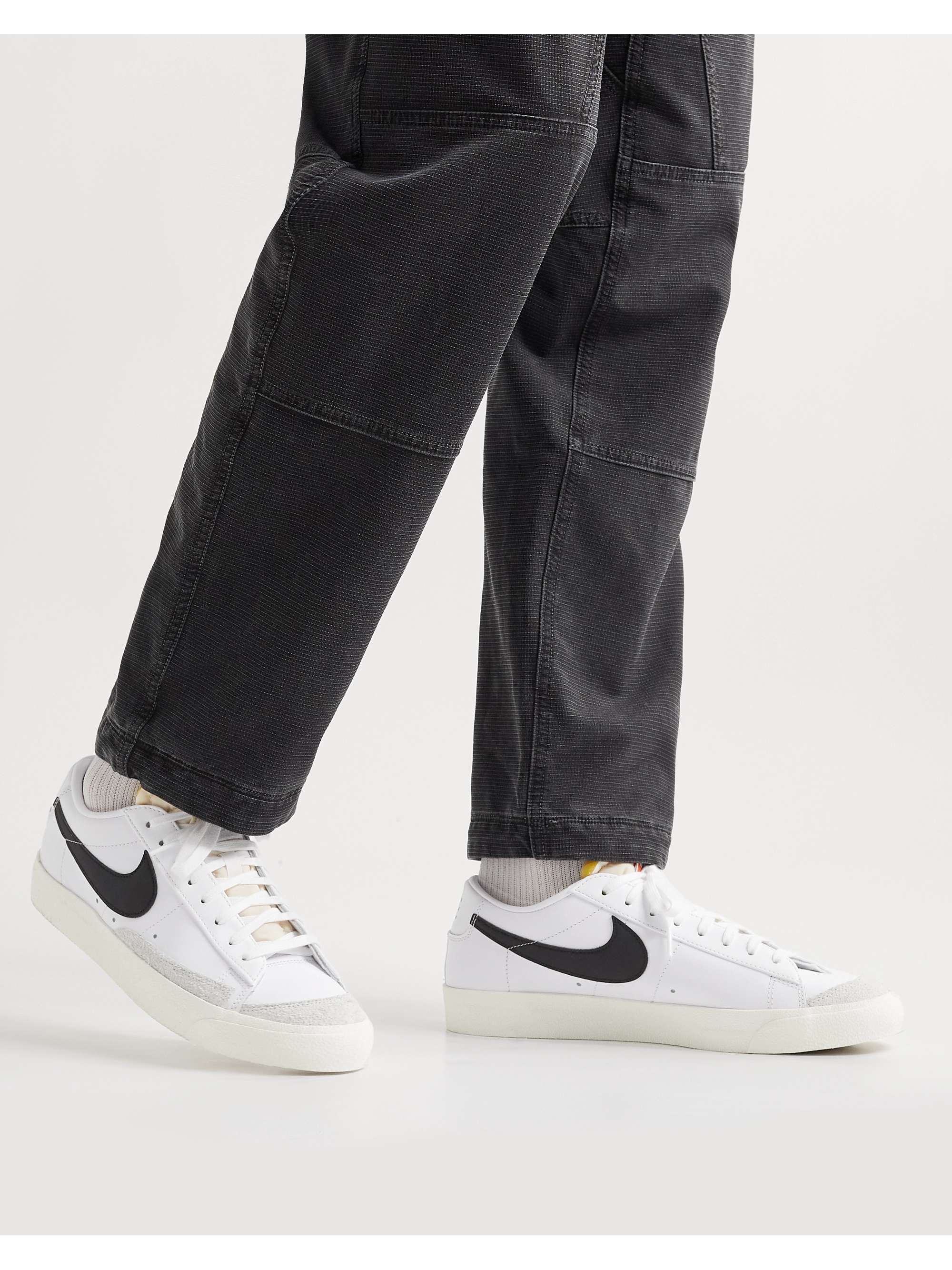 NIKE Blazer Low '77 Suede-Trimmed Leather Sneakers for Men | MR PORTER