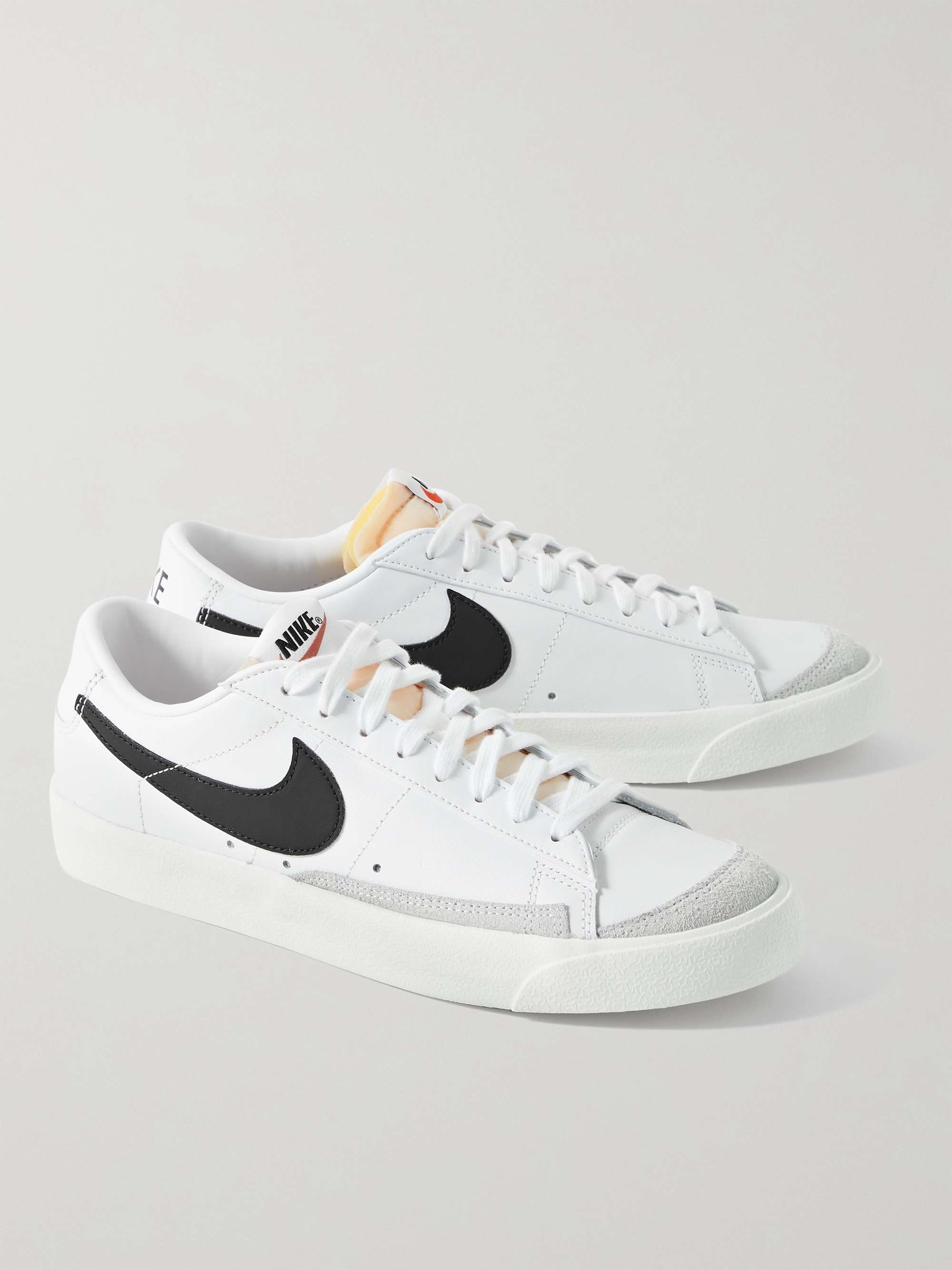NIKE Blazer Low '77 Suede-Trimmed Leather Sneakers | MR PORTER