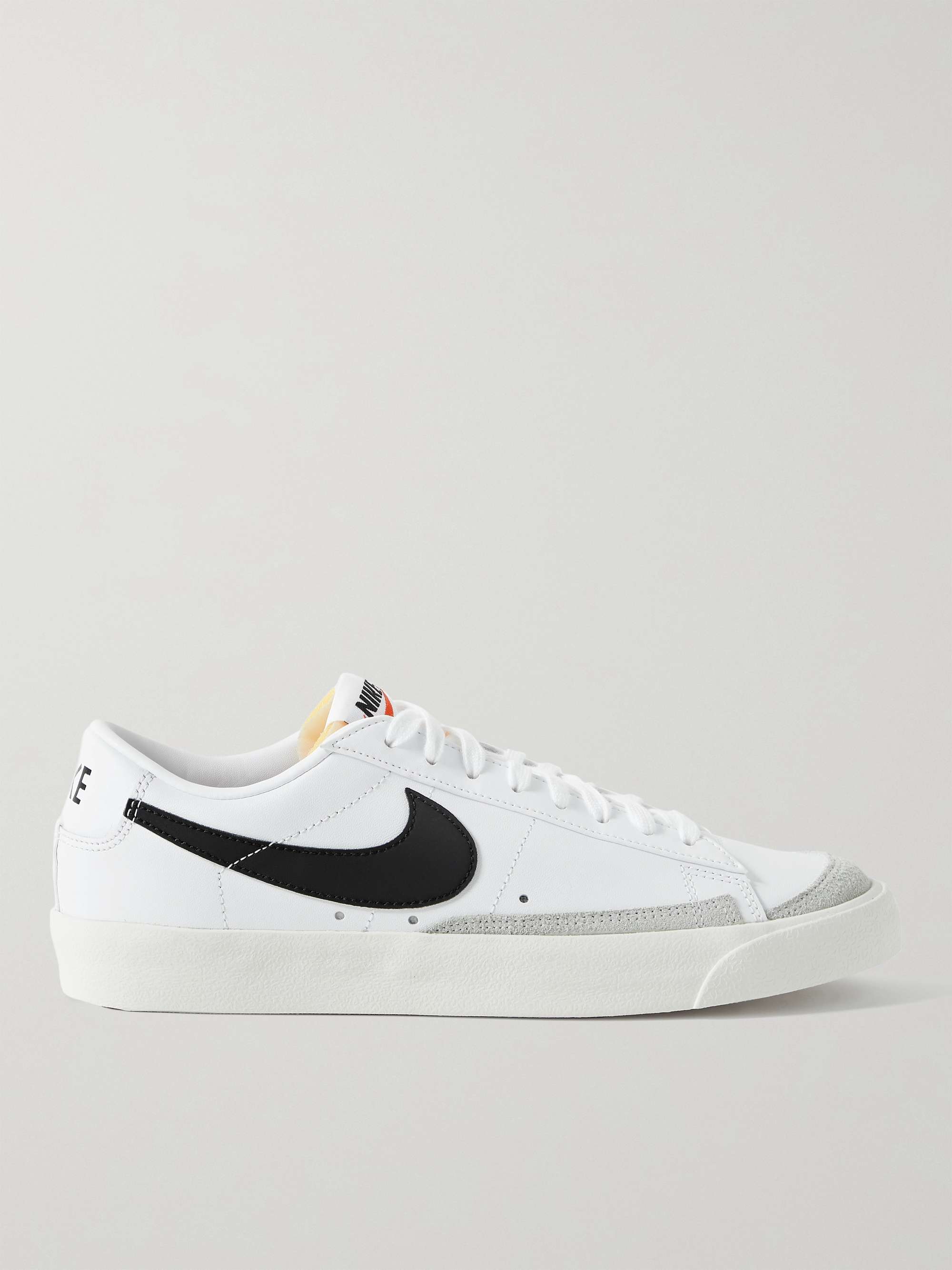 NIKE Blazer Low '77 Suede-Trimmed Leather Sneakers | MR PORTER