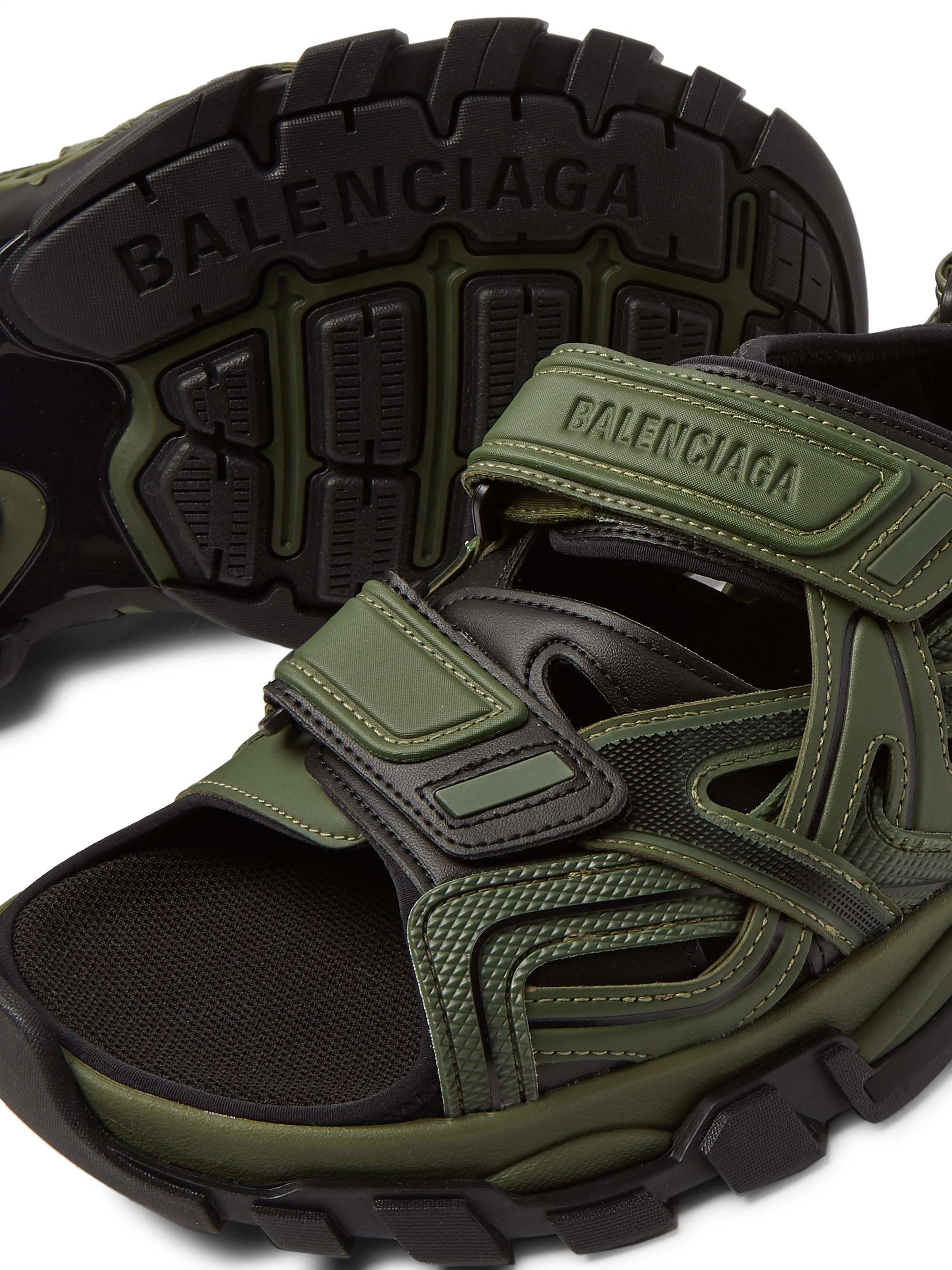 Green Track Neoprene and Rubber Sandals | BALENCIAGA | MR PORTER