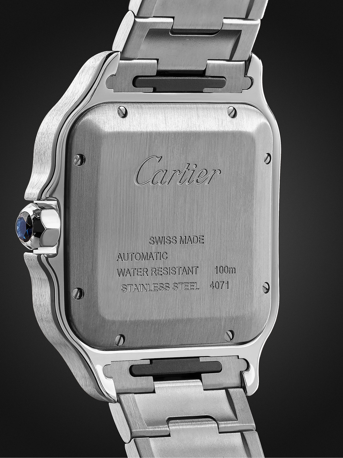 Shop Cartier Santos Automatic 39.8mm Interchangeable Stainless Steel And Leather Watch , Ref. No. Wssa0009 In White