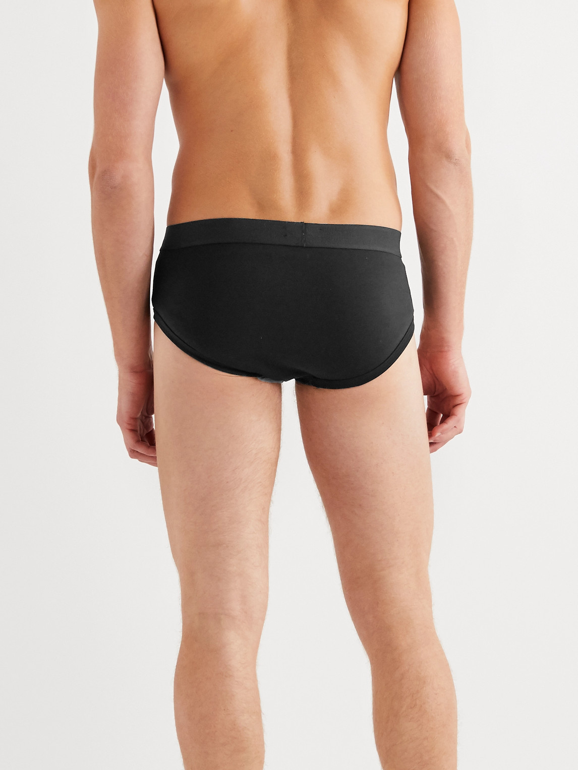 Shop Tom Ford Two-pack Stretch-cotton Briefs In Black