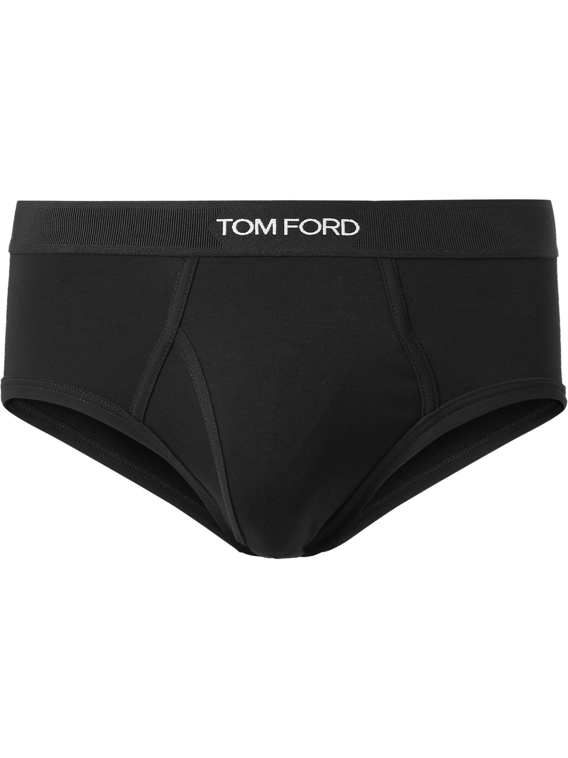 Shop Tom Ford Two-pack Stretch-cotton Briefs In Black