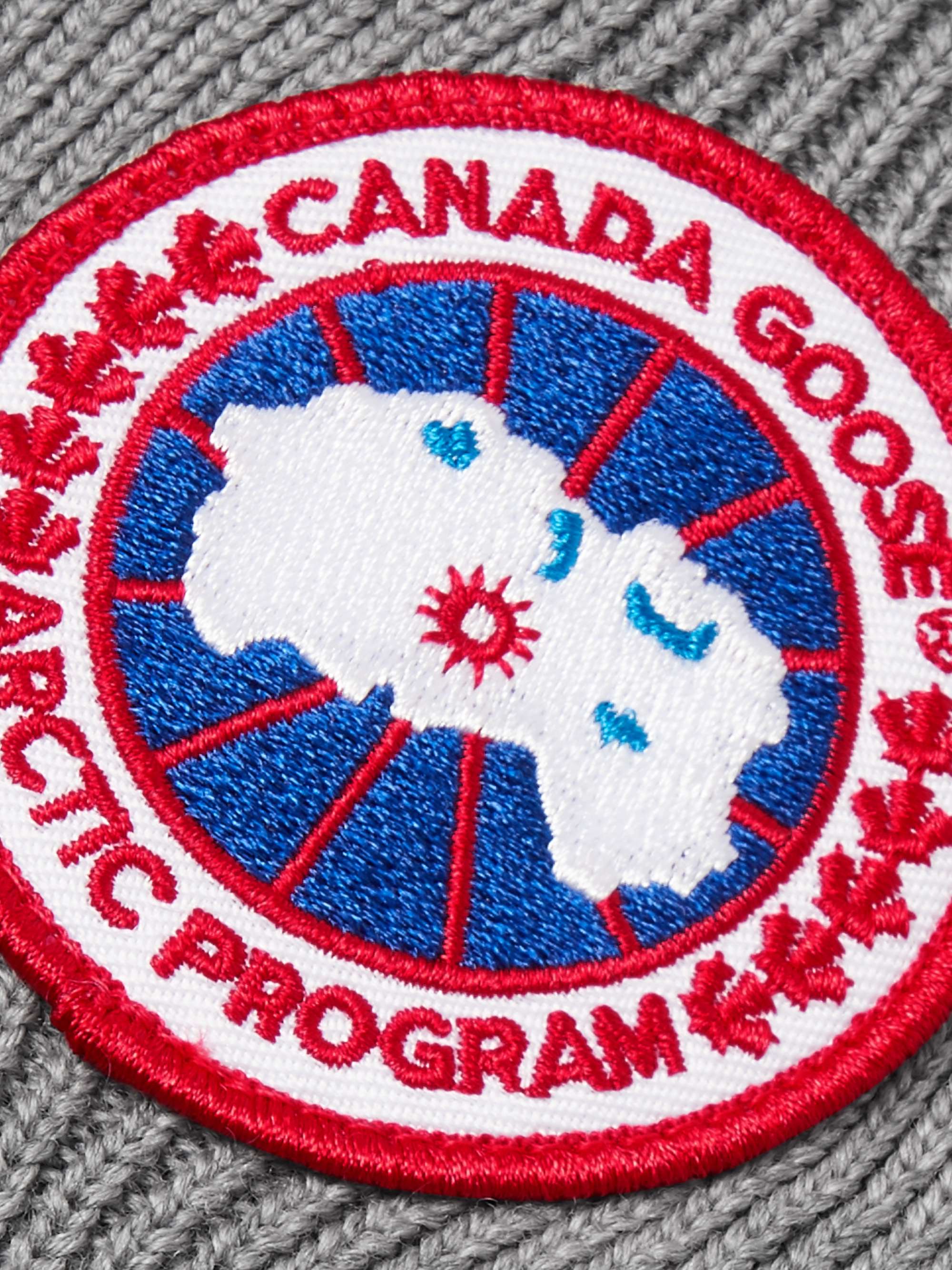 CANADA GOOSE Logo-Appliquéd Merino Wool Beanie for Men | MR PORTER