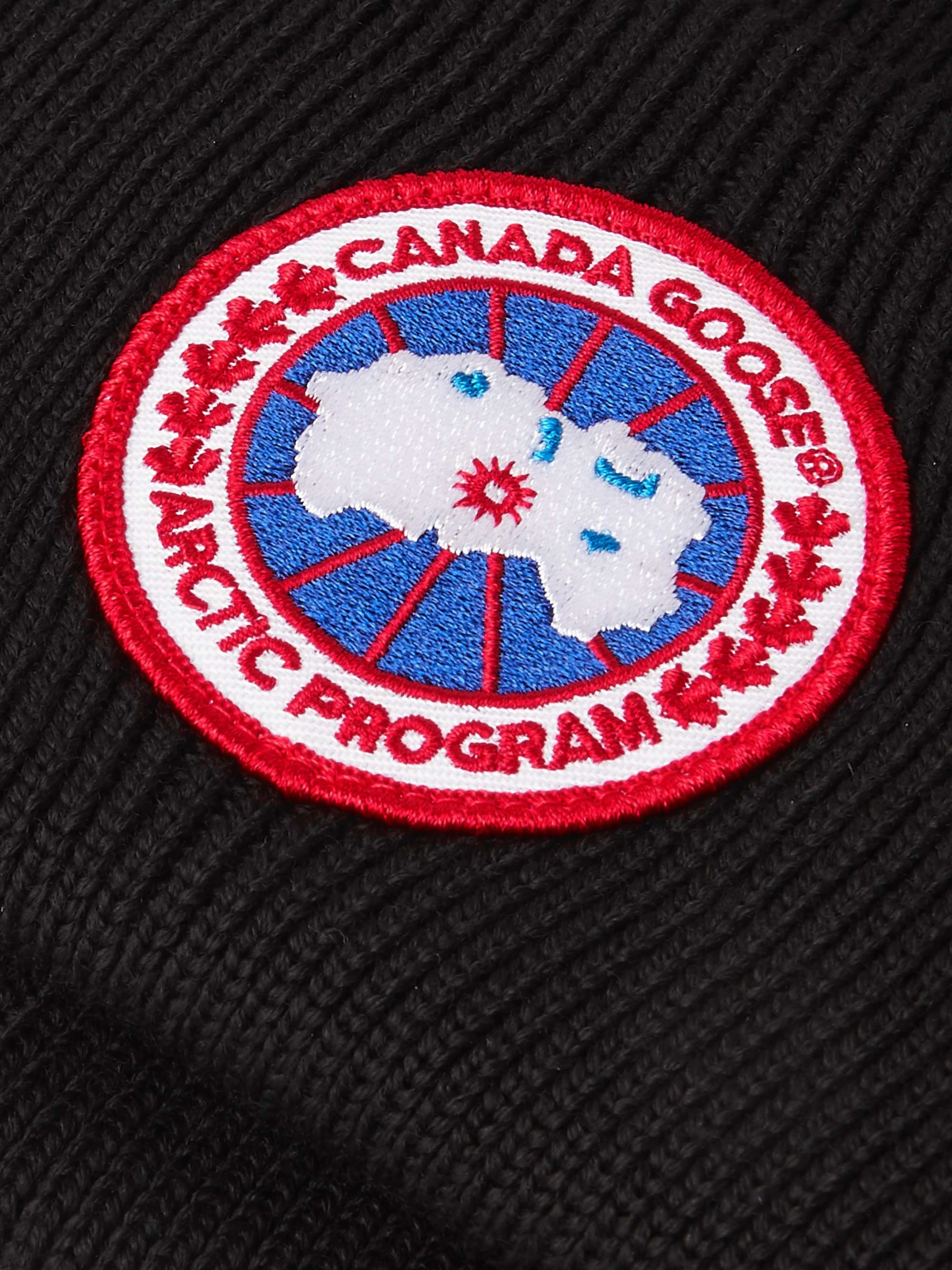 CANADA GOOSE Logo-Appliquéd Merino Wool Beanie | MR PORTER