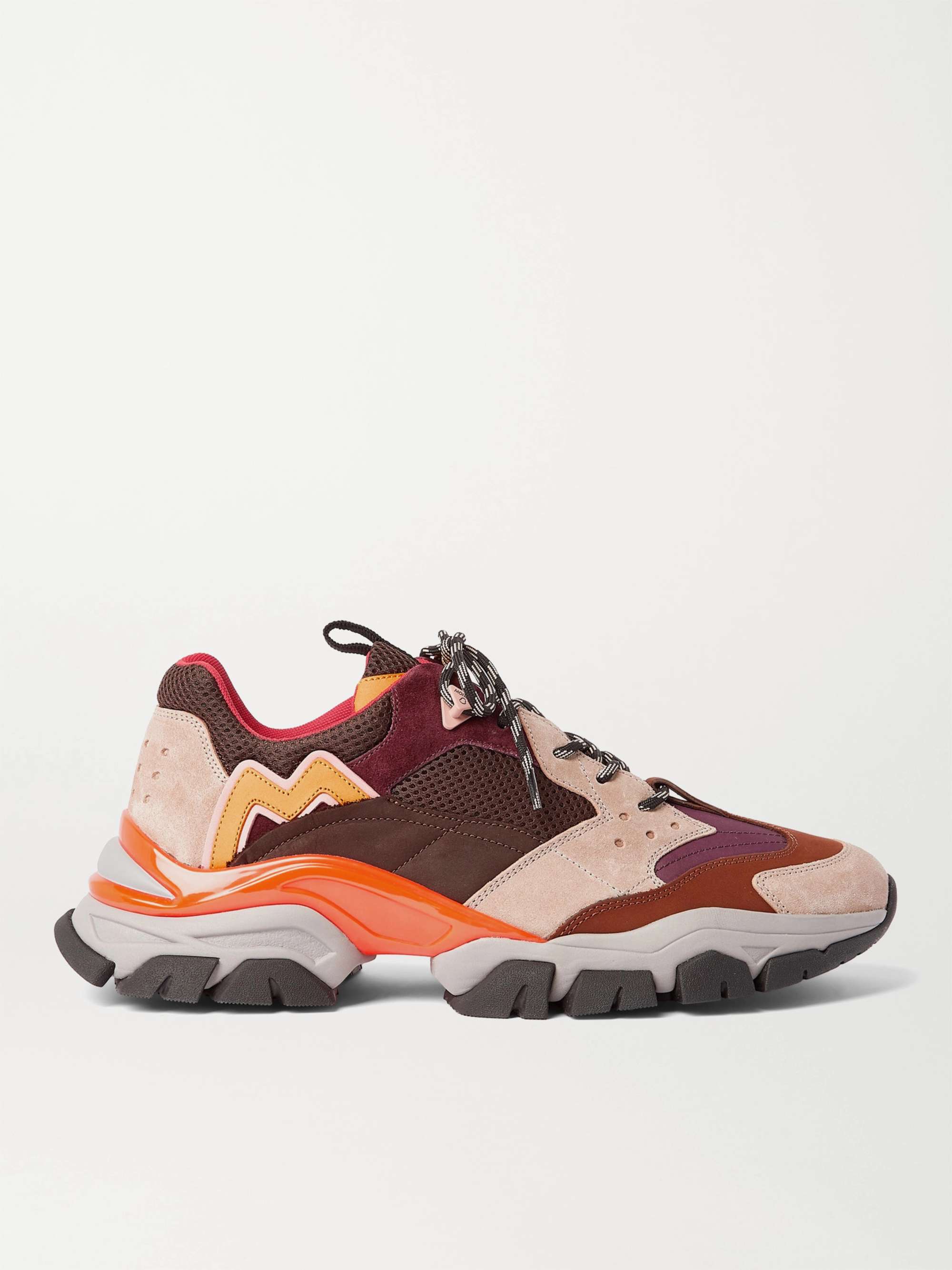Multi Leave No Trace Leather, Suede and Mesh Sneakers | MONCLER | MR PORTER