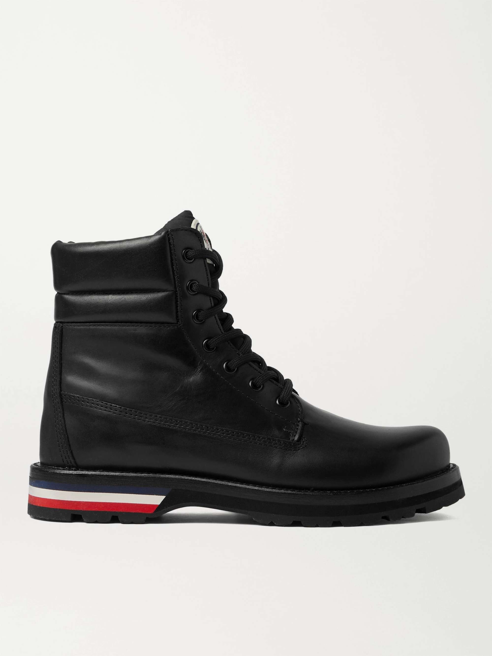 MONCLER Vancouver Striped Leather Hiking Boots | MR PORTER