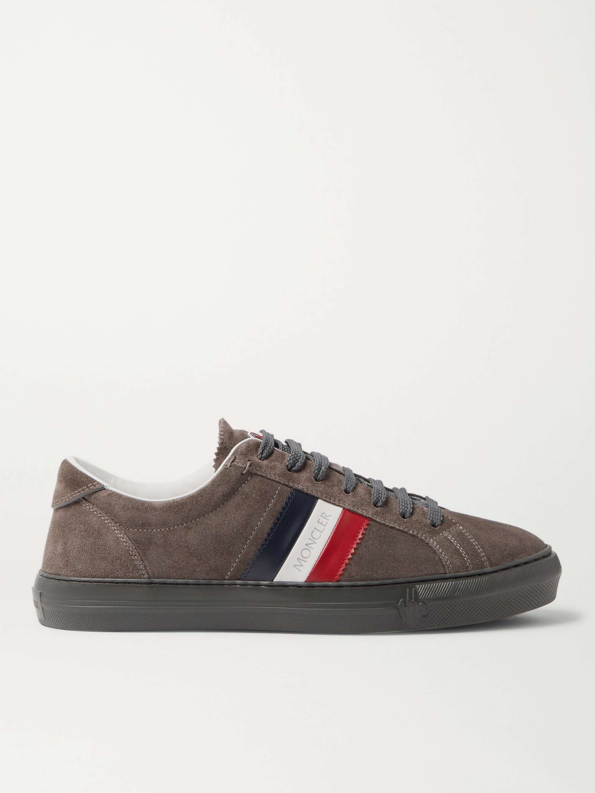 MONCLER New Monaco Suede and Leather Sneakers for Men | MR PORTER