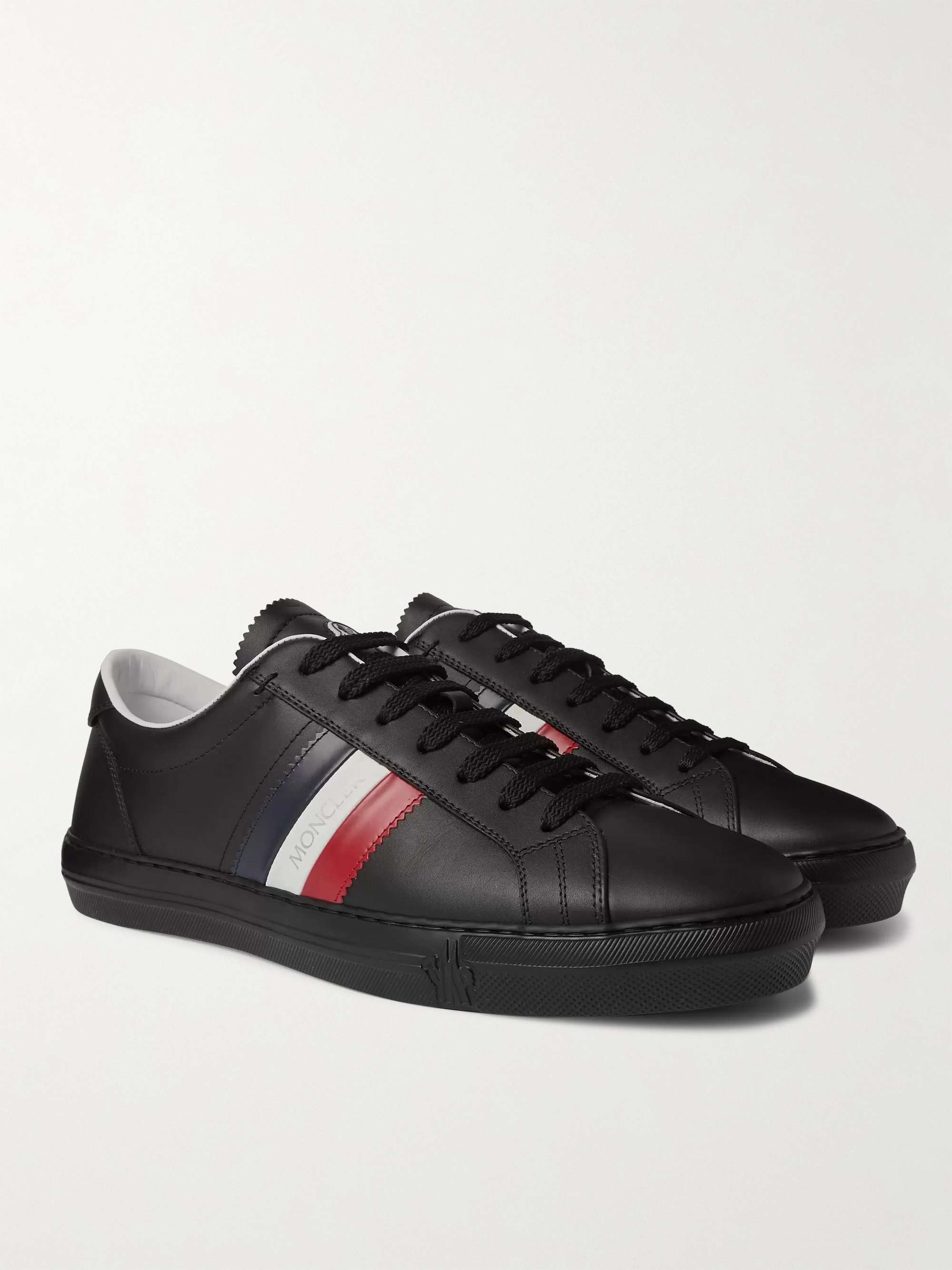 MONCLER New Monaco Striped Leather Sneakers | MR PORTER