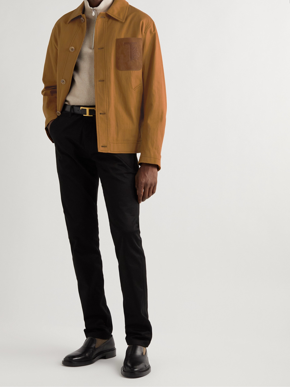 Tod's Suede-trimmed Cotton And Linen-blend Blouson Jacket In