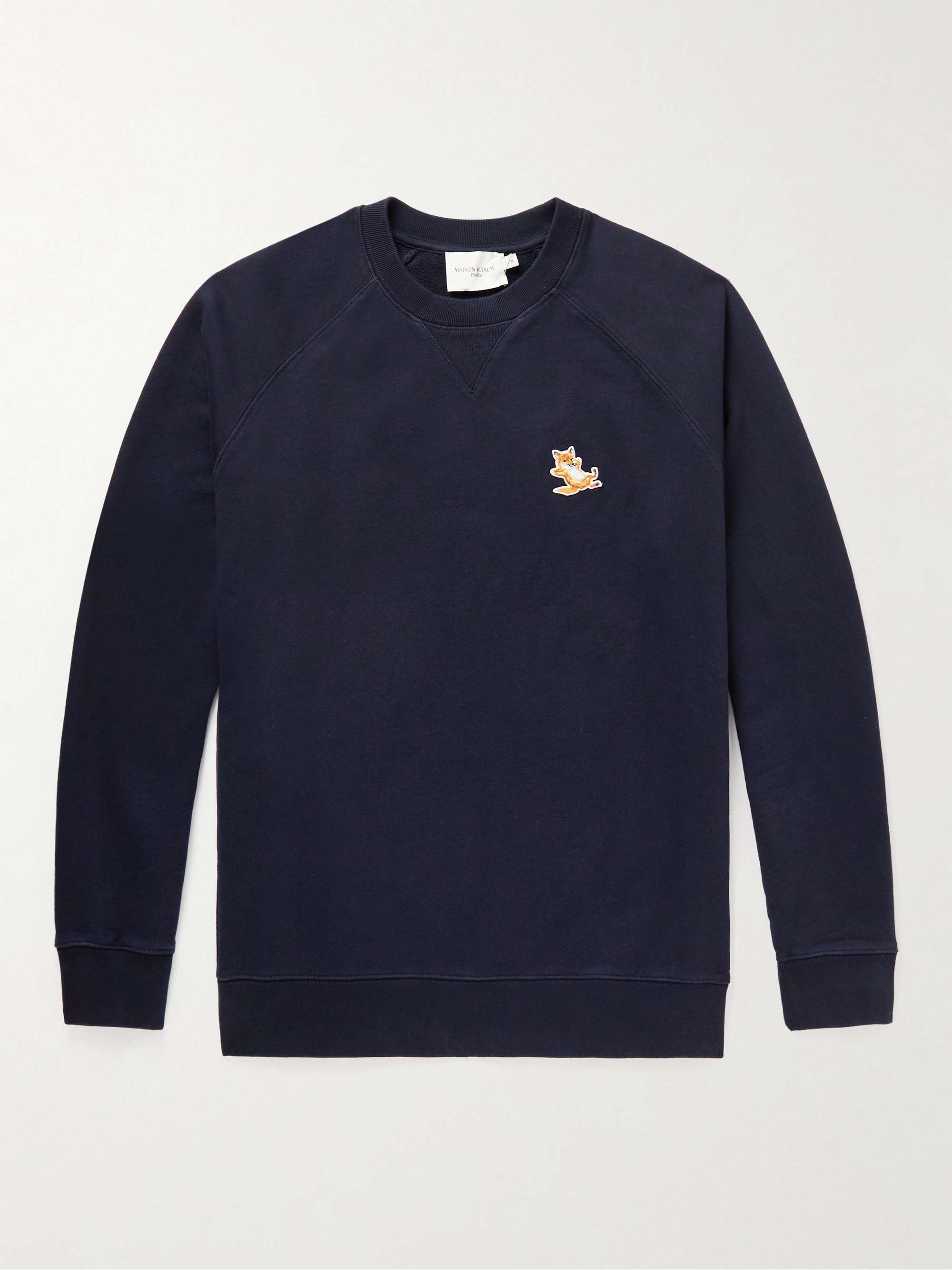 MAISON KITSUNÉ Chillax Fox Logo-Appliquéd Cotton-Jersey Sweatshirt for Men  | MR PORTER