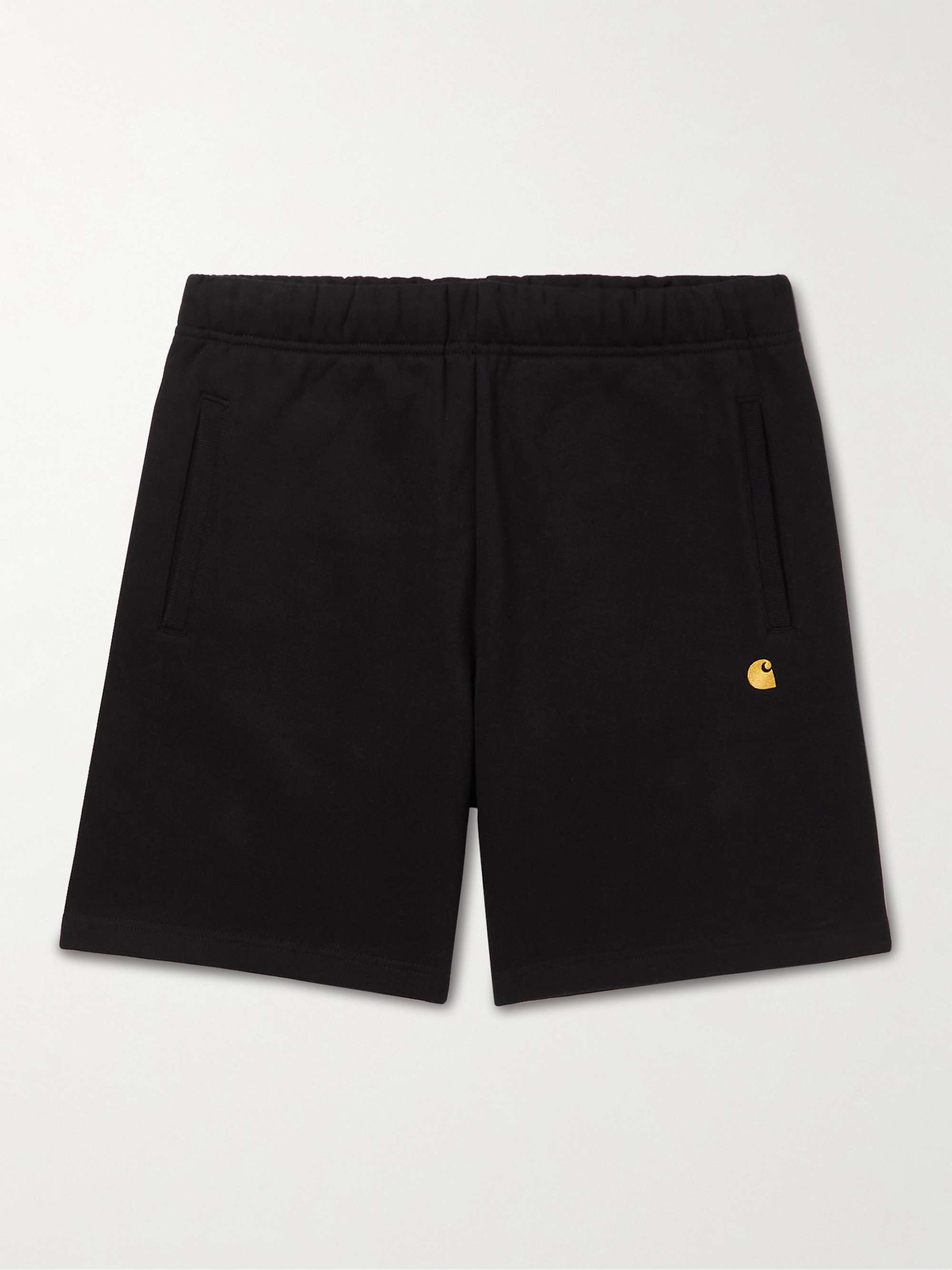 CARHARTT WIP Chase Straight-Leg Logo-Embroidered Cotton-Blend Jersey Shorts  for Men | MR PORTER