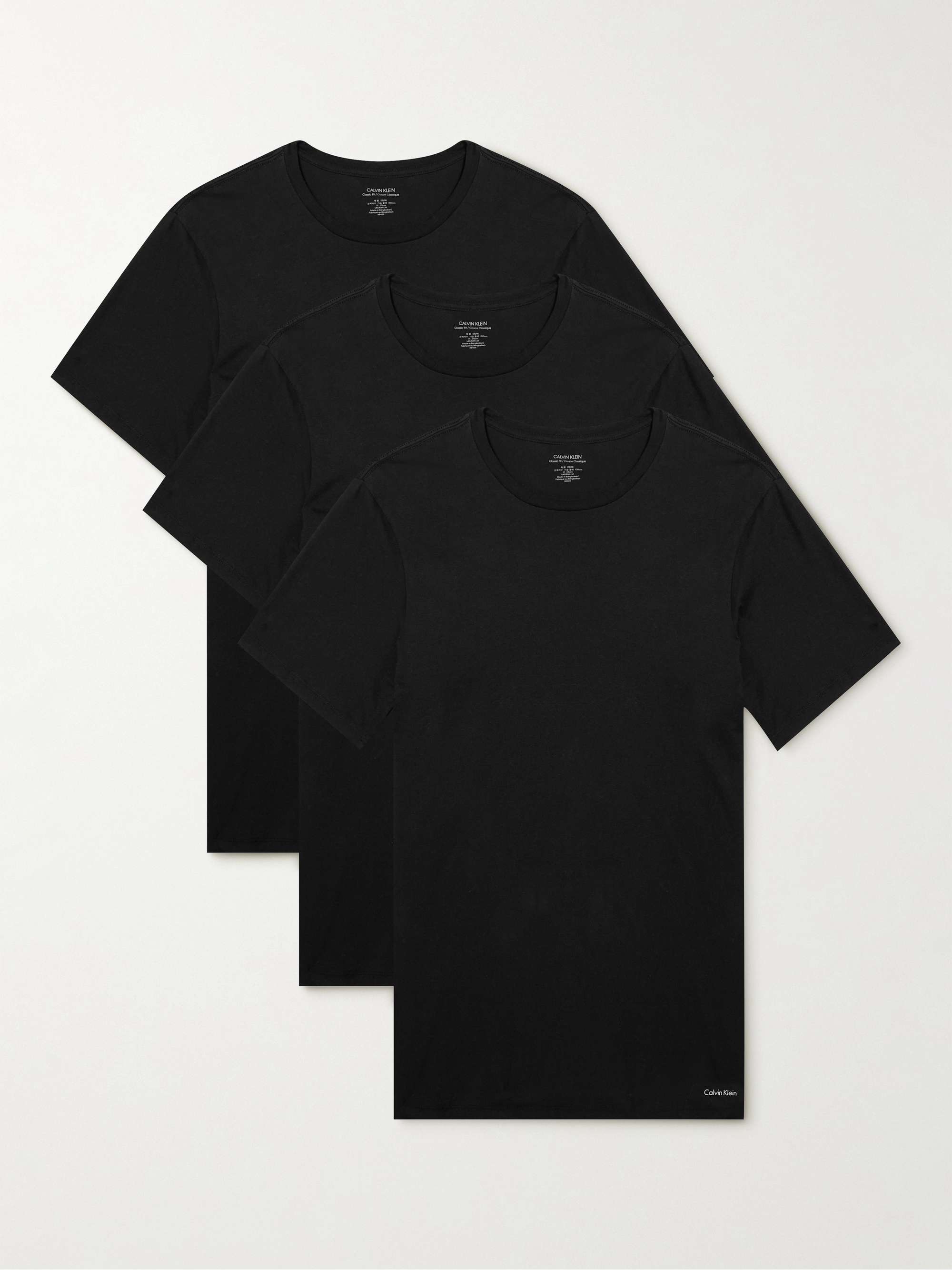 Black Three-Pack Cotton-Jersey T-Shirts | CALVIN KLEIN UNDERWEAR | MR PORTER