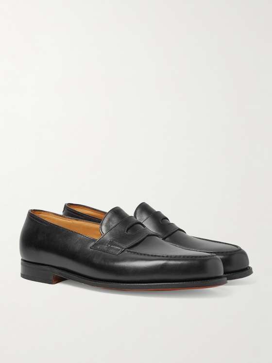 JOHN LOBB Lopez Leather Penny Loafers for Men | MR PORTER