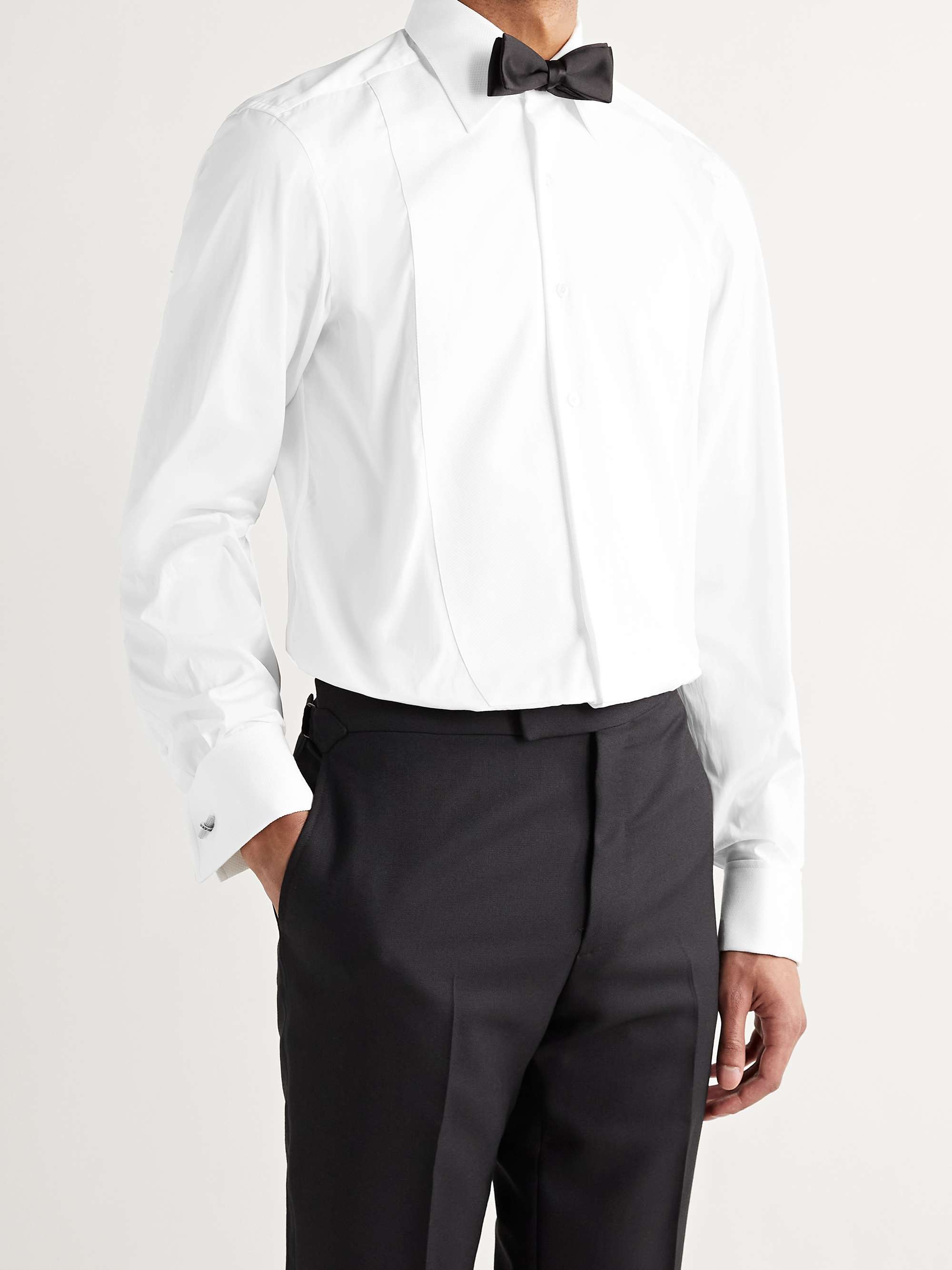 TOM FORD White Slim-Fit Bib-Front Double-Cuff Cotton Tuxedo Shirt for Men |  MR PORTER