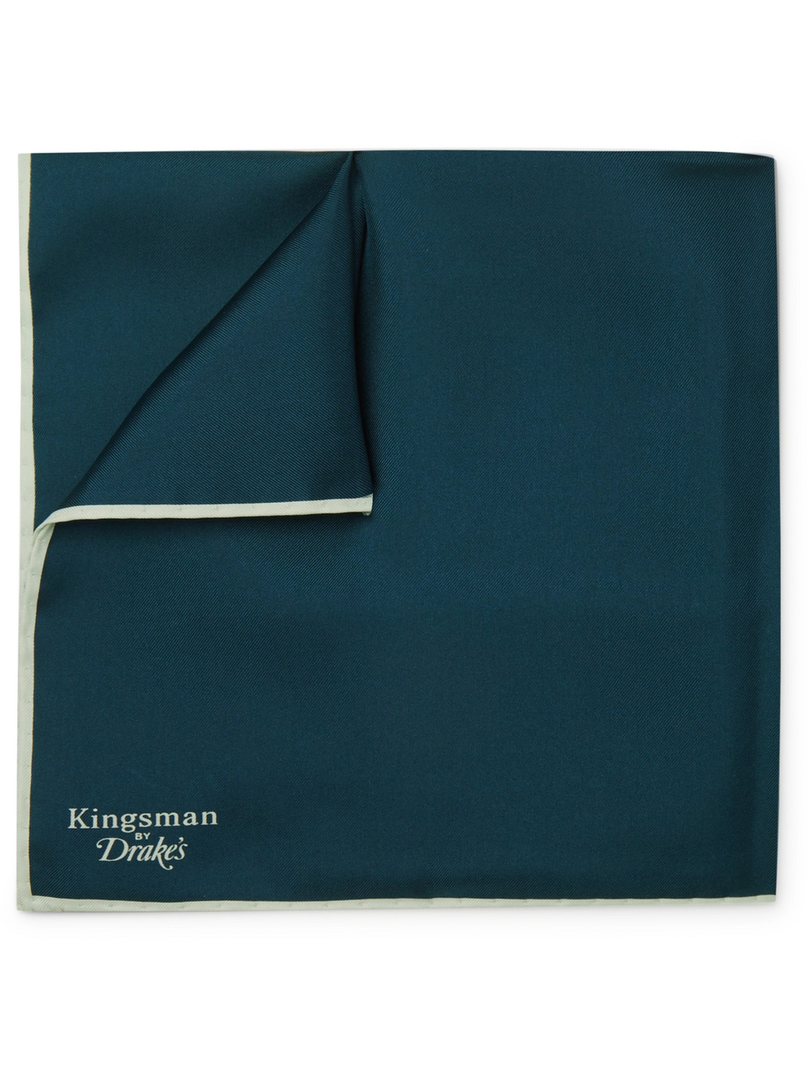 Kingsman Drake's Silk Pocket Square In Green