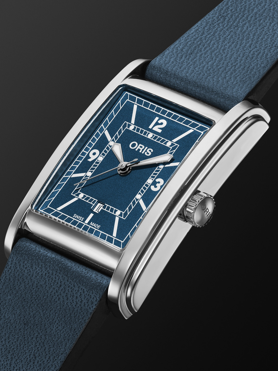 Oris - Rectangular Automatic 25.5mm Stainless Steel And Leather Watch, Ref.  No. 01 561 7783 4065-07 5 19 17 - Men - Blue for Men
