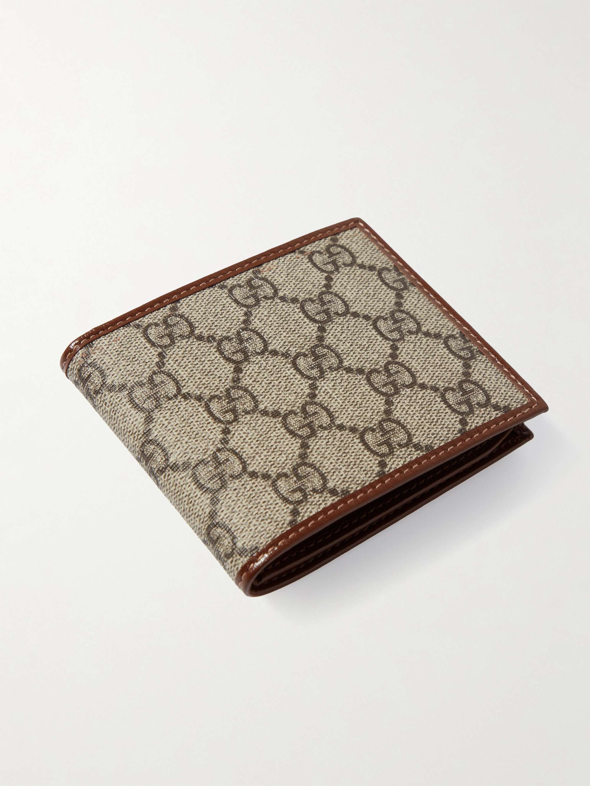 GUCCI Leather-Trimmed Monogrammed Coated-Canvas Billfold Wallet for Men |  MR PORTER
